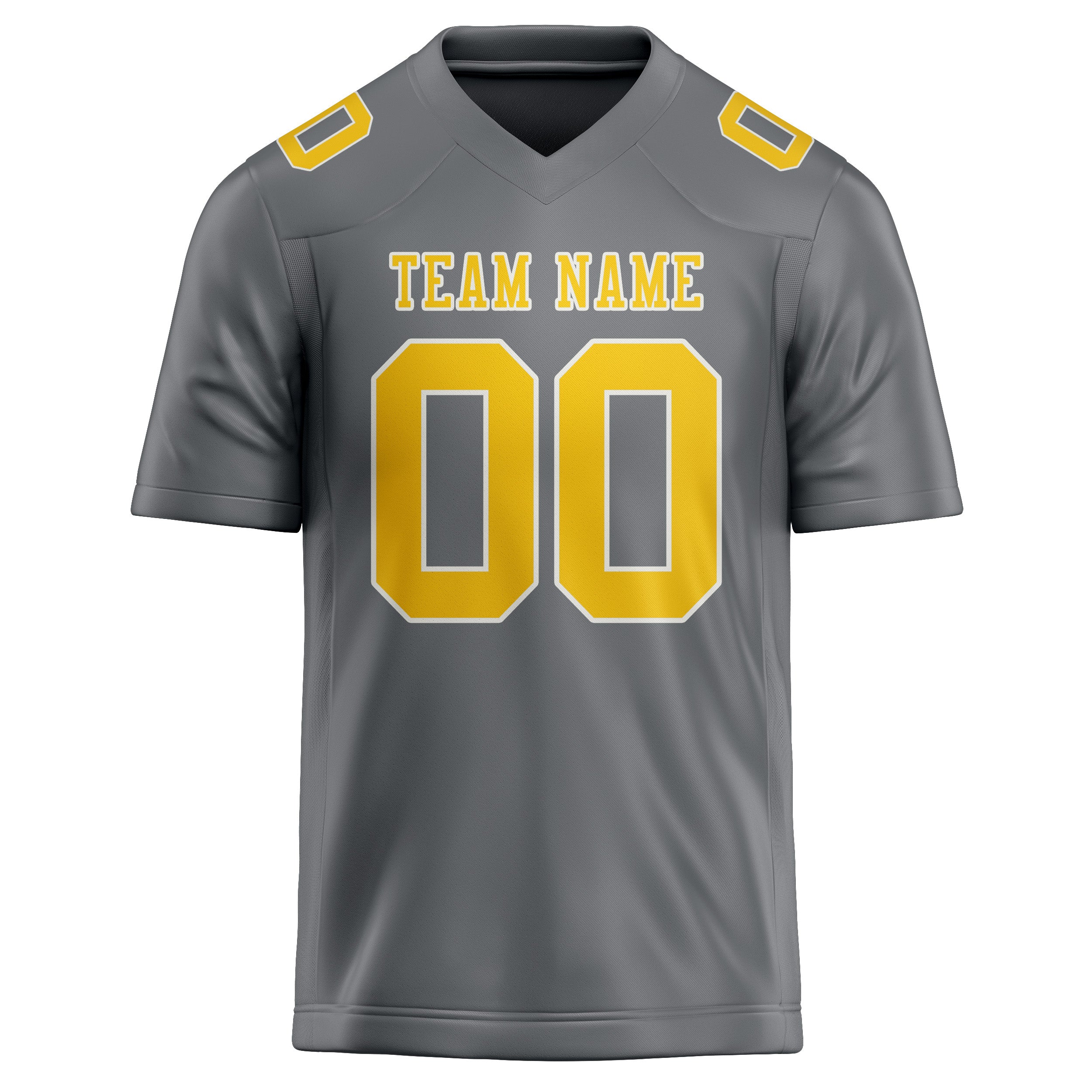 Maßgeschneidertes Professionelles Grau Gold Rugbytrikot