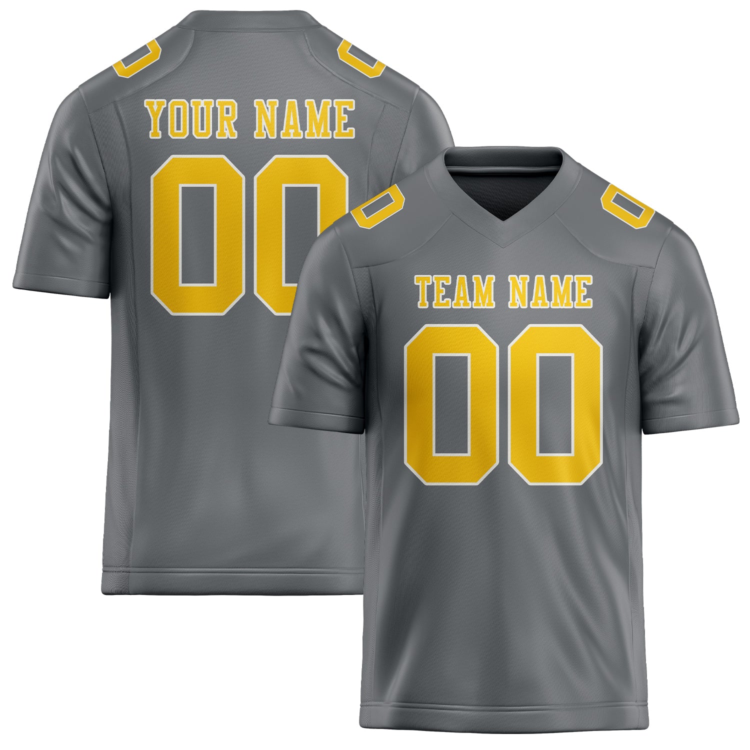 Maßgeschneidertes Professionelles Grau Gold Rugbytrikot