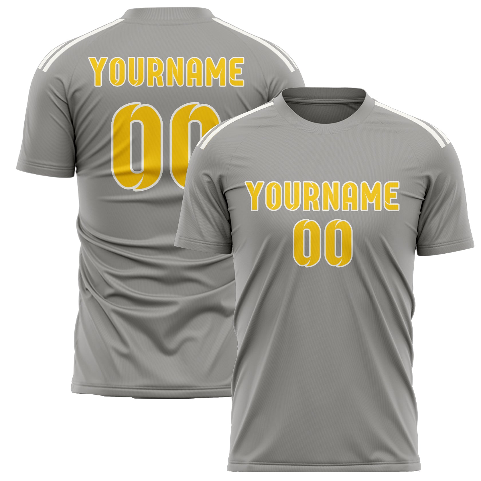 Benutzerdefiniertes Professionelles Grau Gold Fußballtrikot