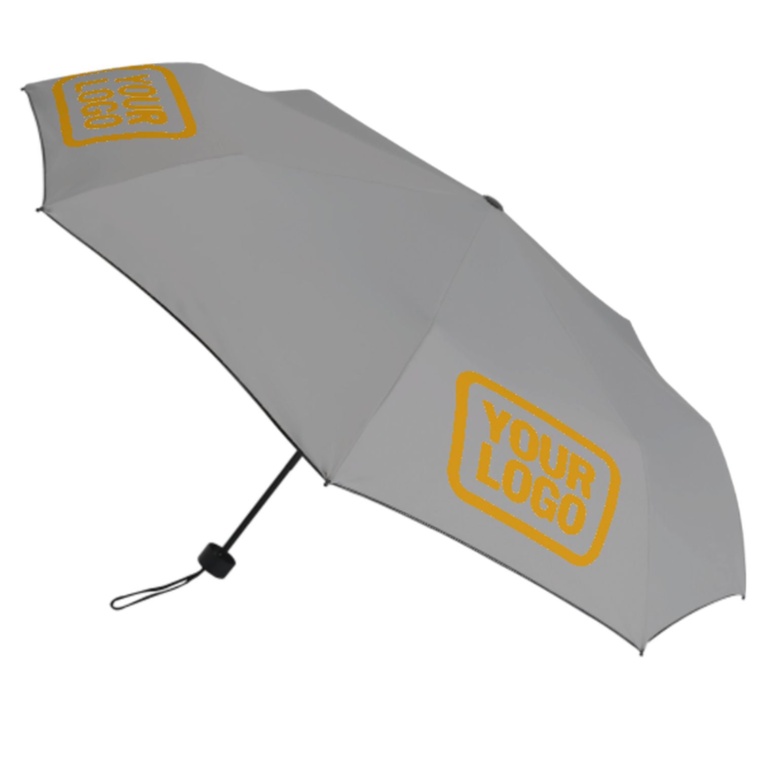 Maßgeschneidertes Grau Gelb Automatik-Regenschirm