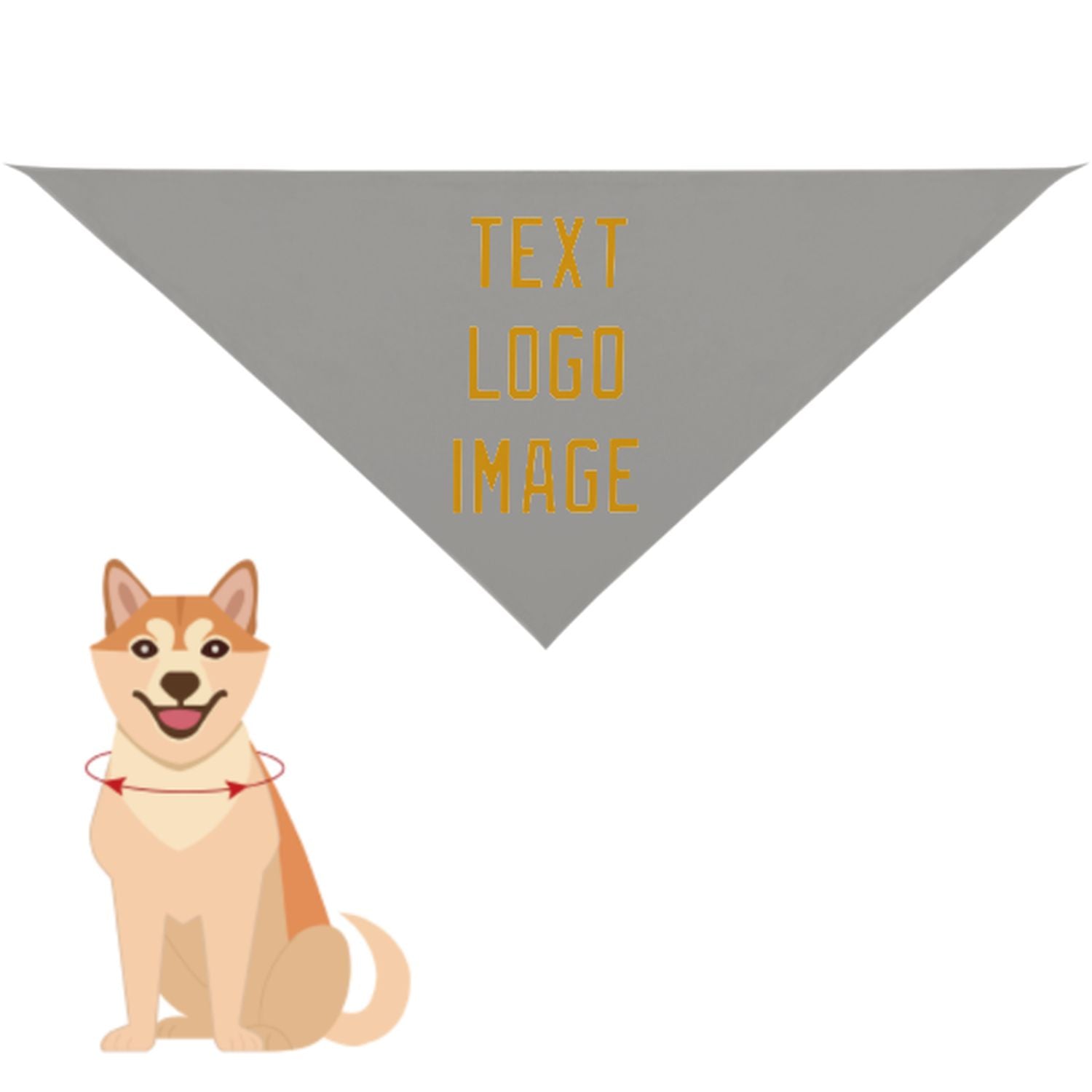 Bandana personalizzata per animali domestici grigio-gialla
