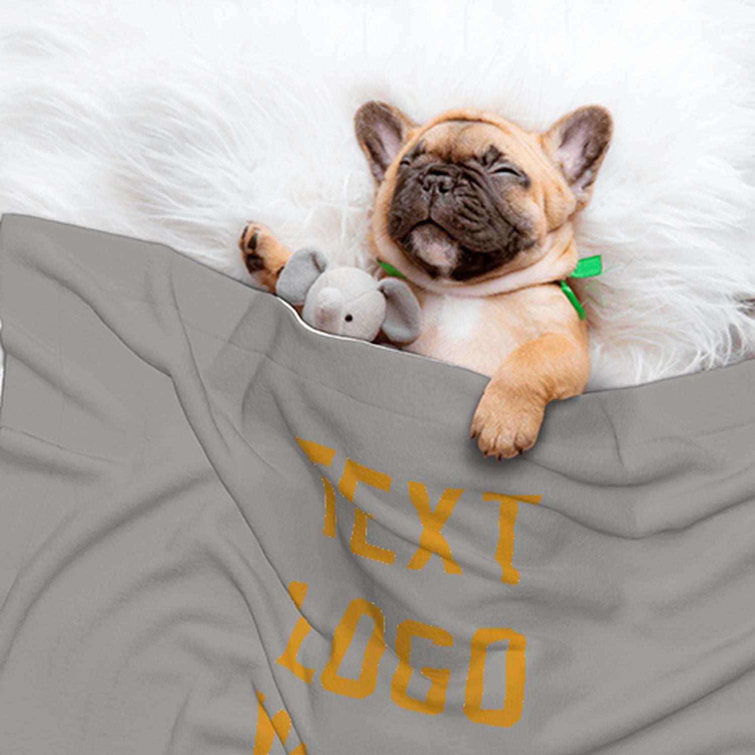 Coperta personalizzata per animali domestici grigia e gialla