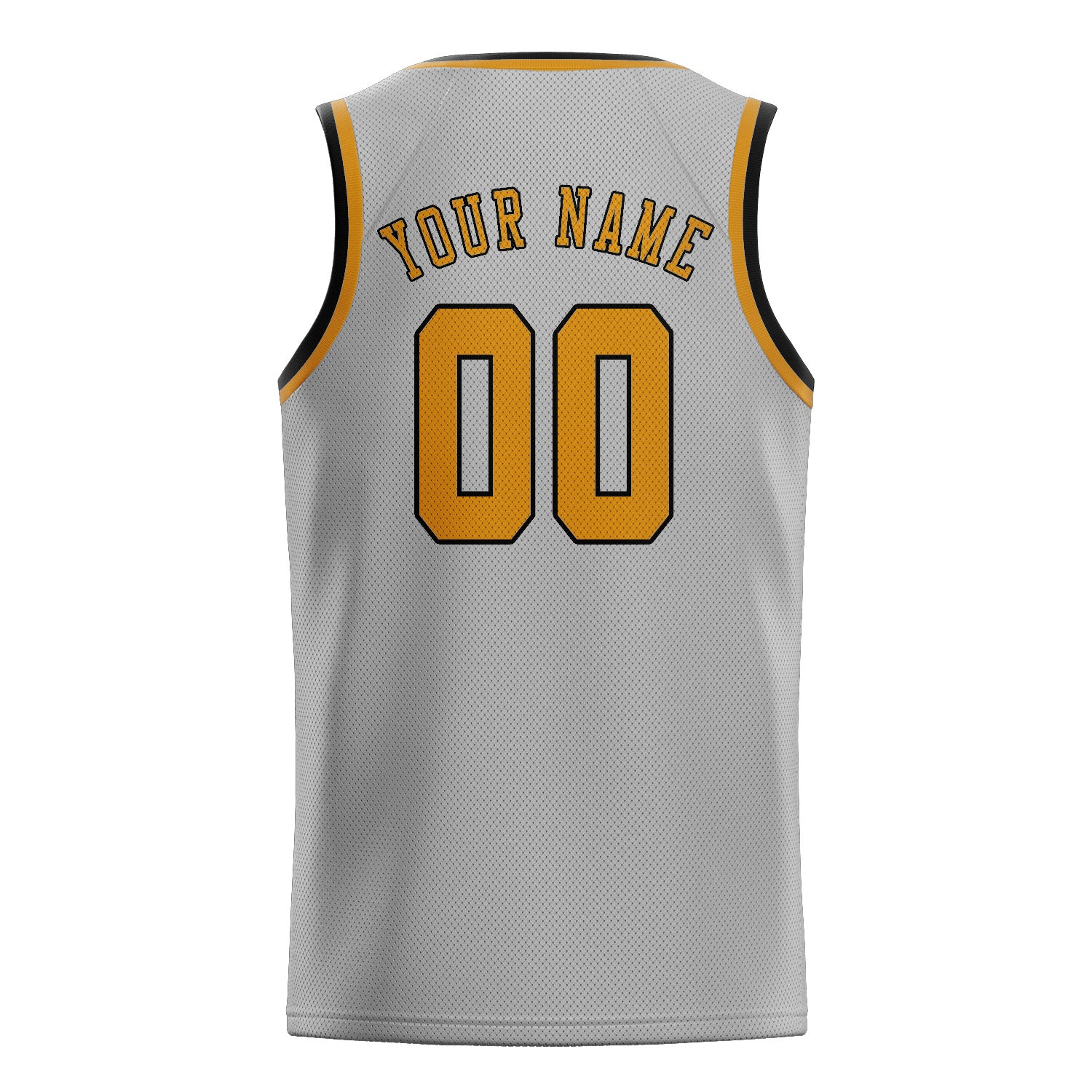 Benutzerdefiniertes Professionelles Grau Gelb Basketballtrikot