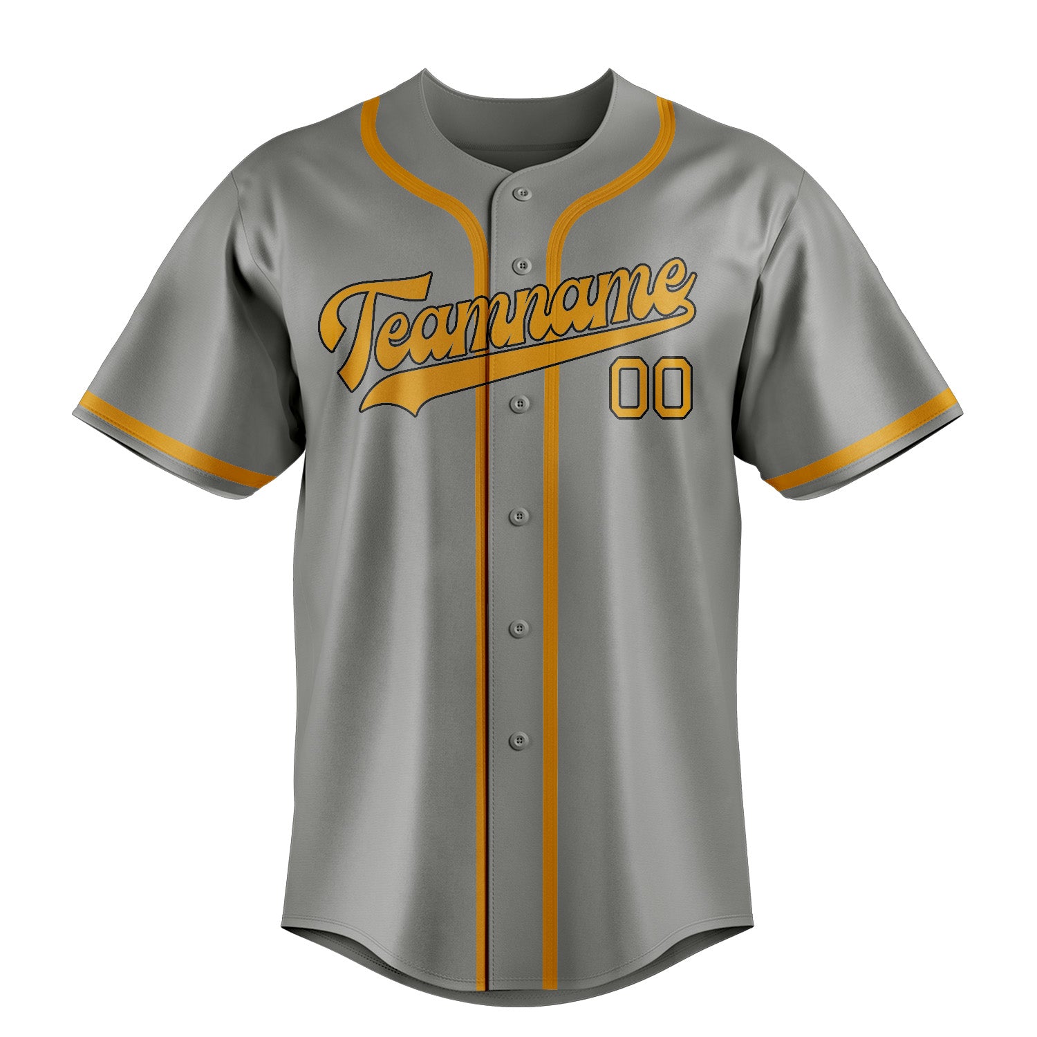 Benutzerdefiniertes Professionelles Grau Gelb Baseballtrikot
