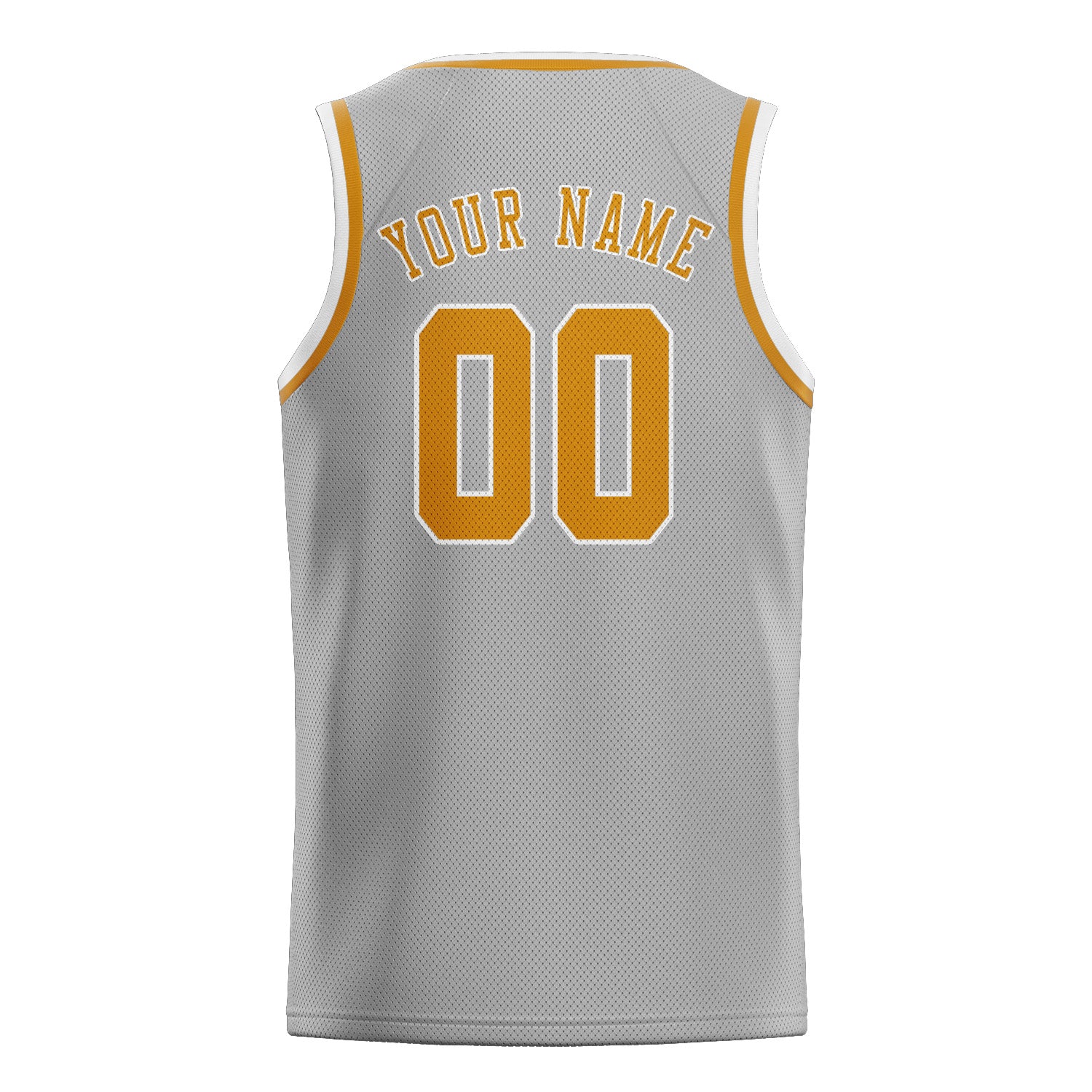 Benutzerdefiniertes Professionelles Grau Gelb Basketballtrikot
