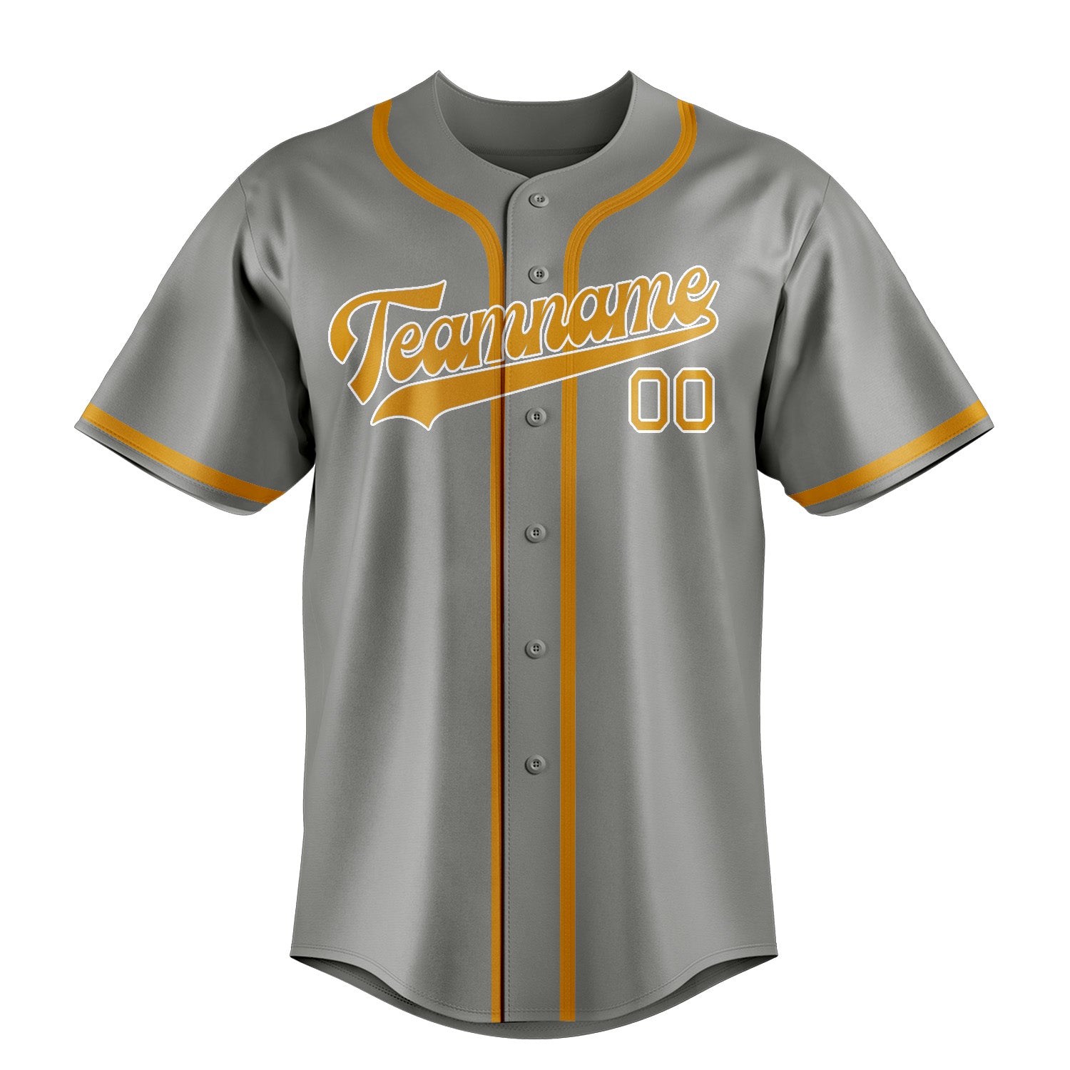 Benutzerdefiniertes Professionelles Grau Gelb Baseballtrikot