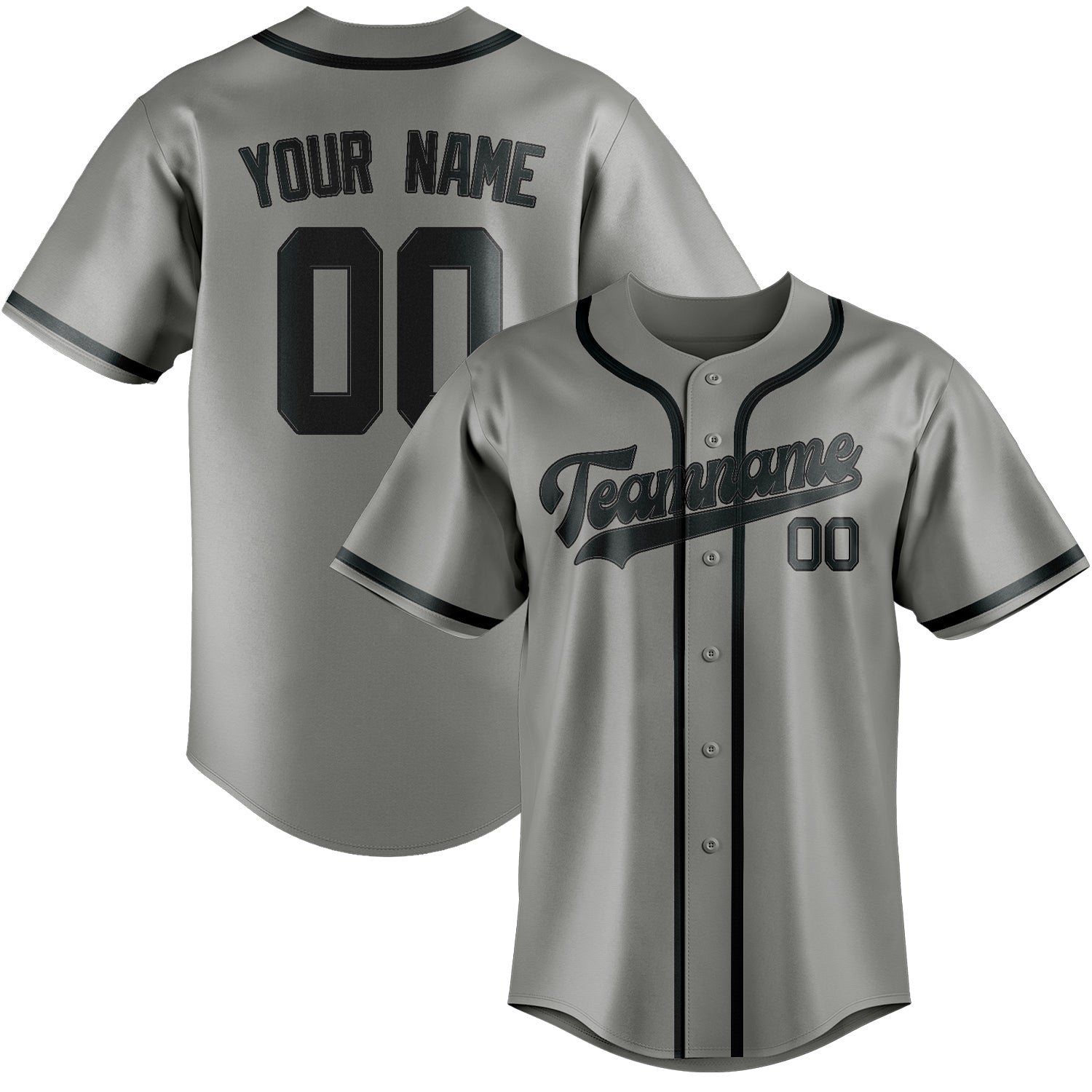 Benutzerdefiniertes Professionelles Grau Dunkelgrau Baseballtrikot