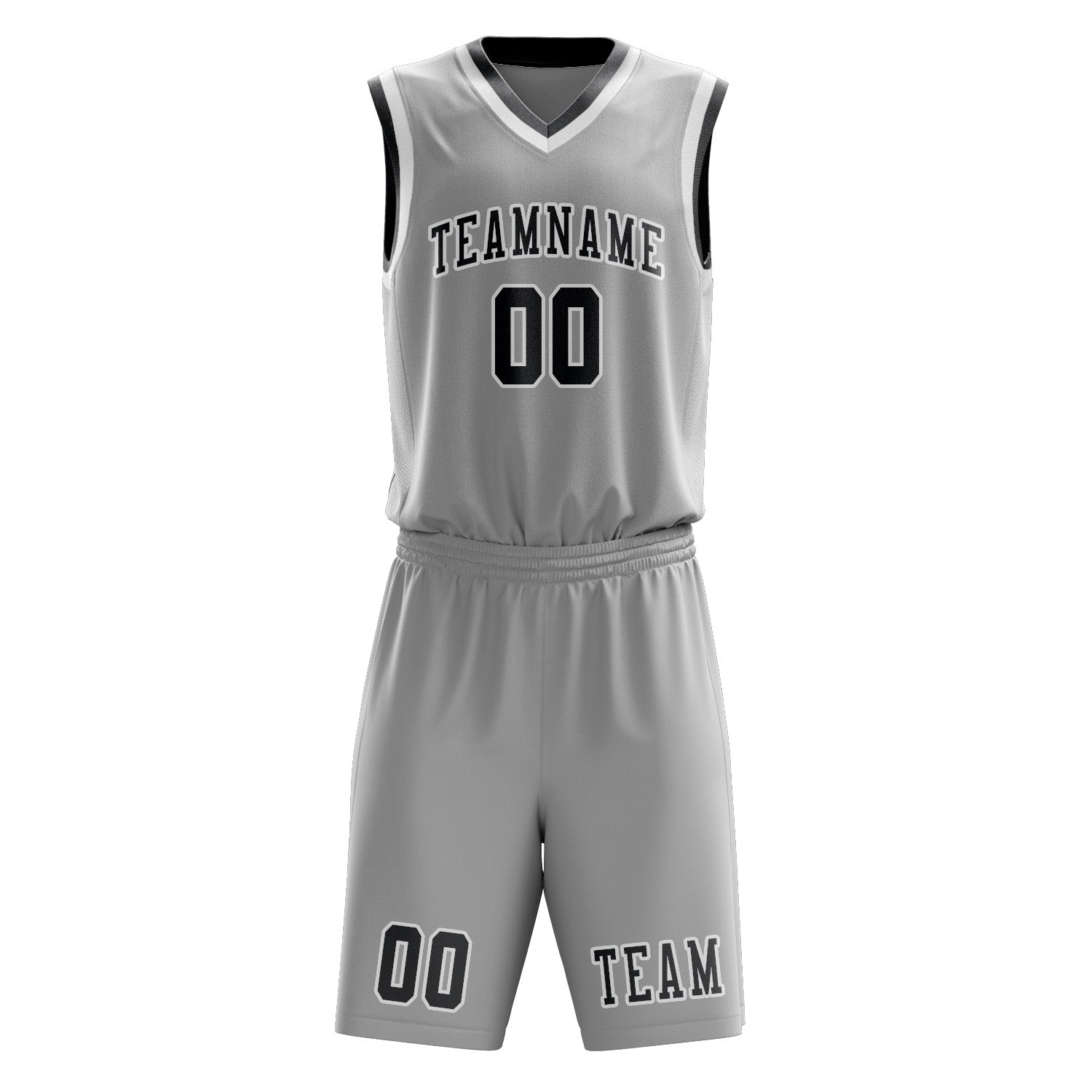 Benutzerdefiniertes Professionelles Grau Dunkelgrau Basketballtrikot-Set