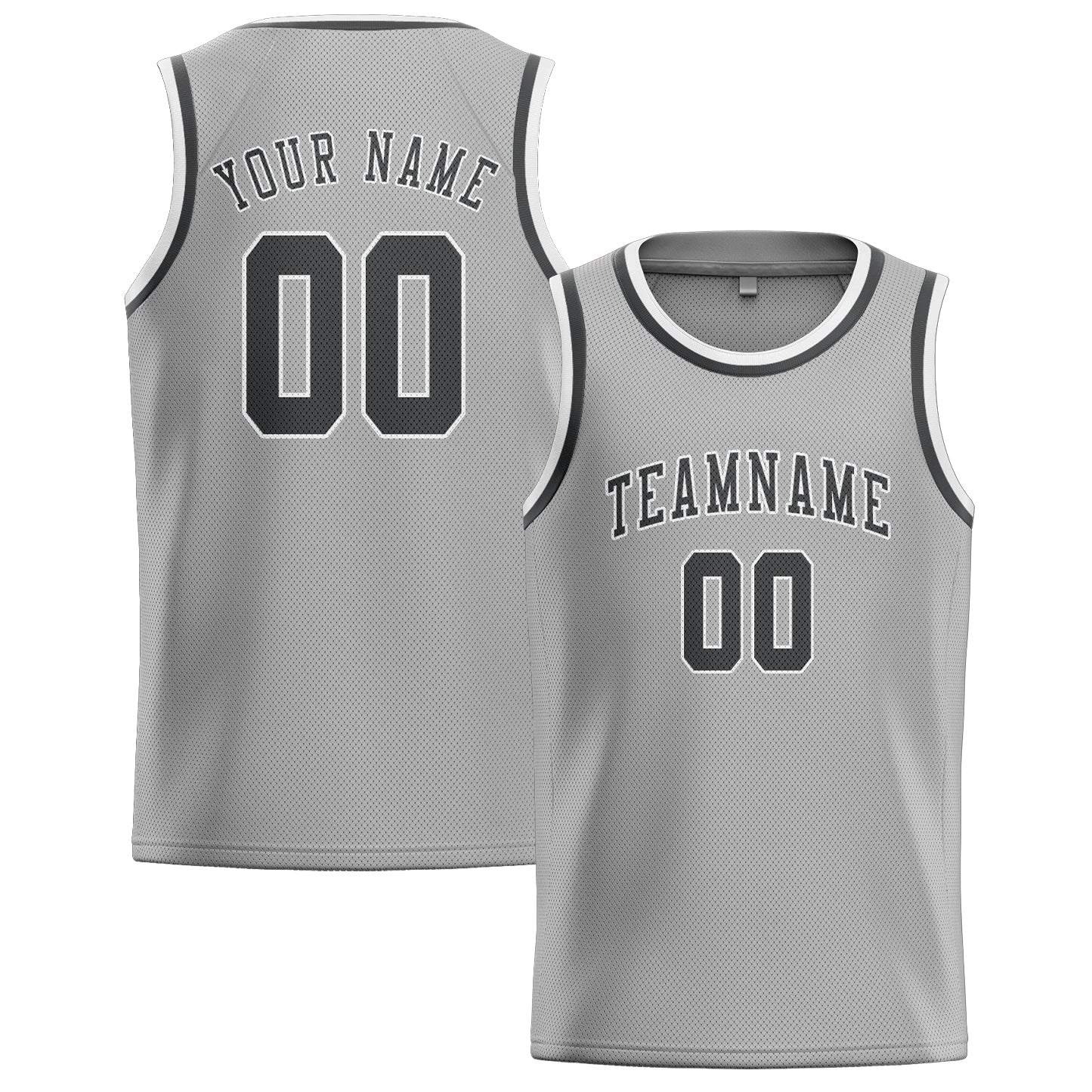 Benutzerdefiniertes Professionelles Grau Dunkelgrau Basketballtrikot