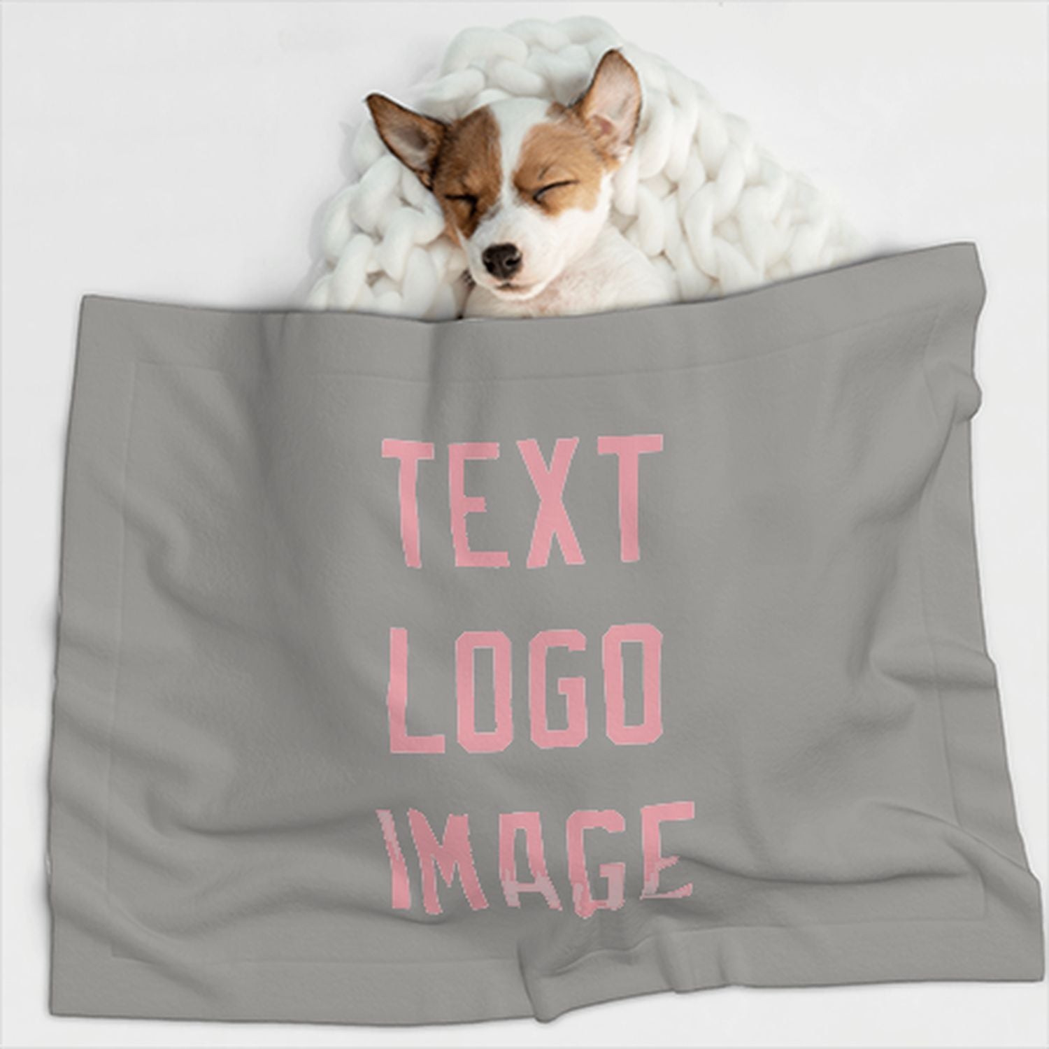 Coperta personalizzata per animali domestici grigia e rosa