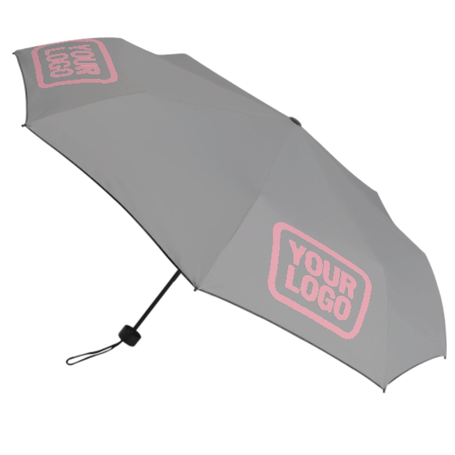 Maßgeschneidertes Grau Rosa Automatik-Regenschirm