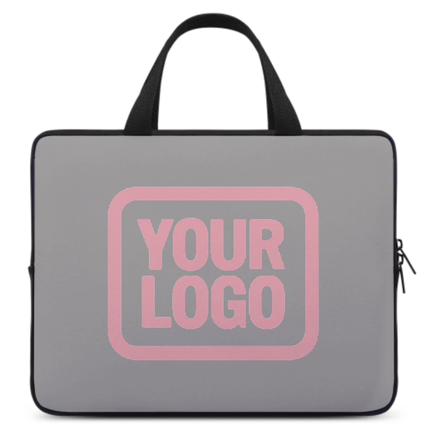 Bolsa de laptop de color rosa claro gris hecho a medida