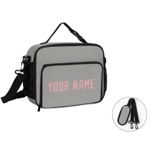 Maßgeschneidertes Grau Light Pink Lunch-Tasche