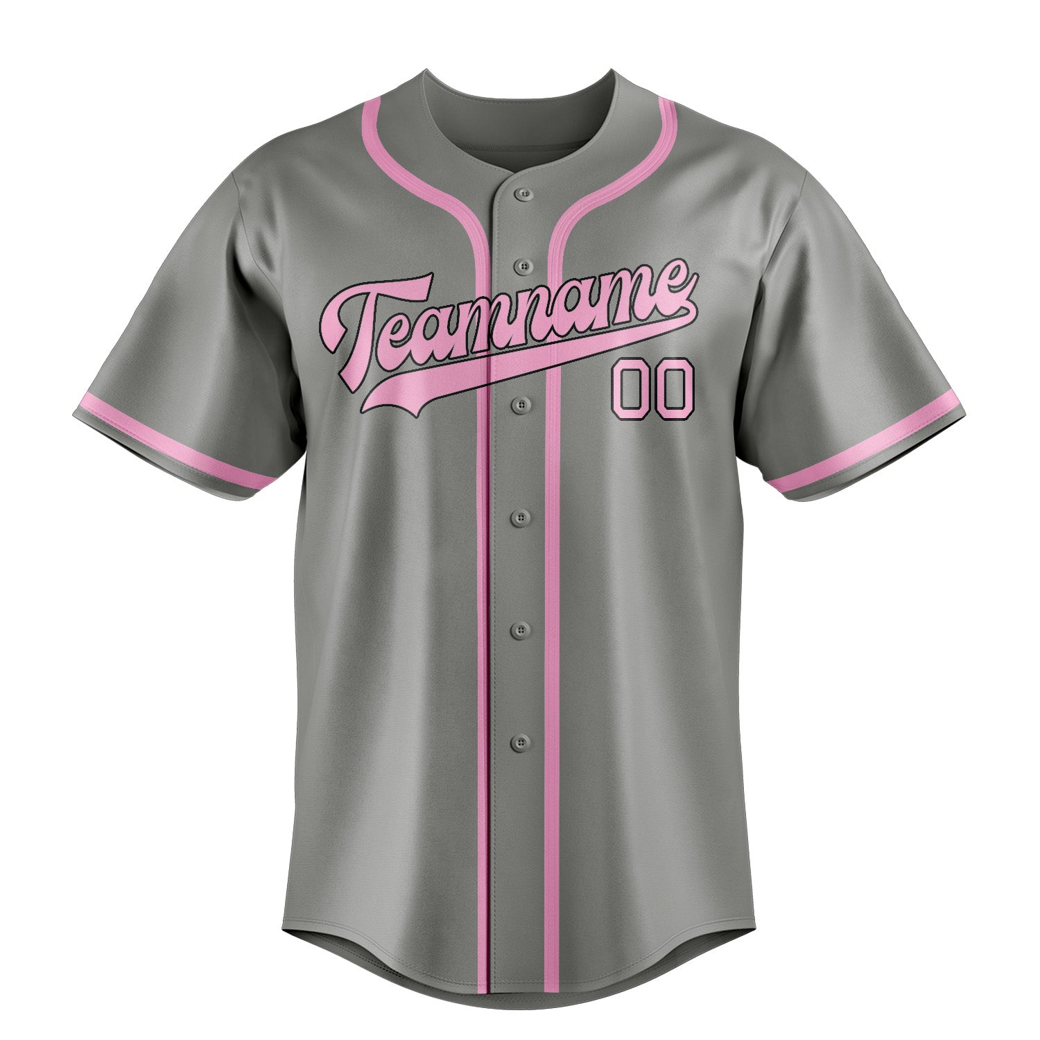 Benutzerdefiniertes Professionelles Grau Rosa Baseballtrikot