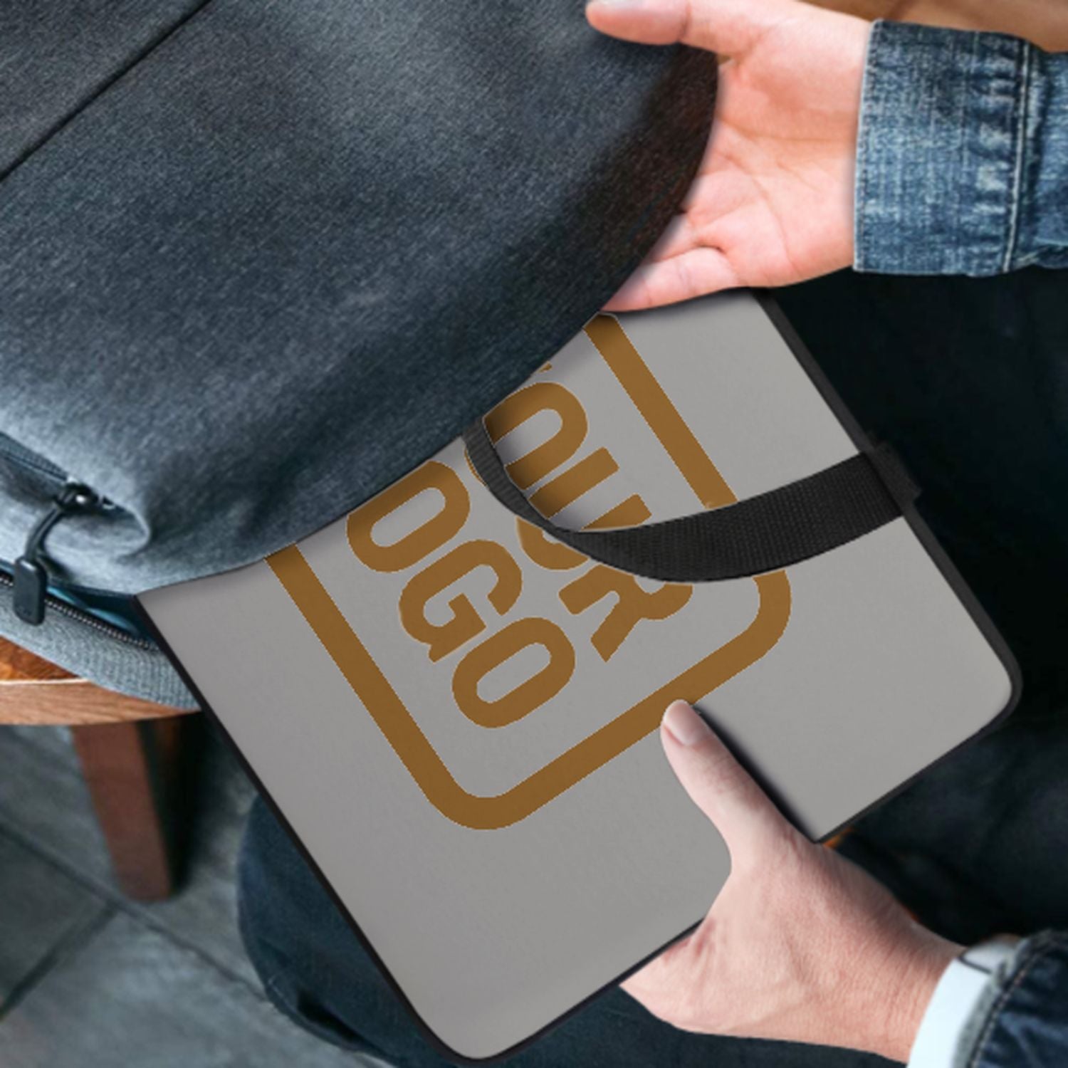 Tailor -Bolsa portátil de color caqui gris hecha