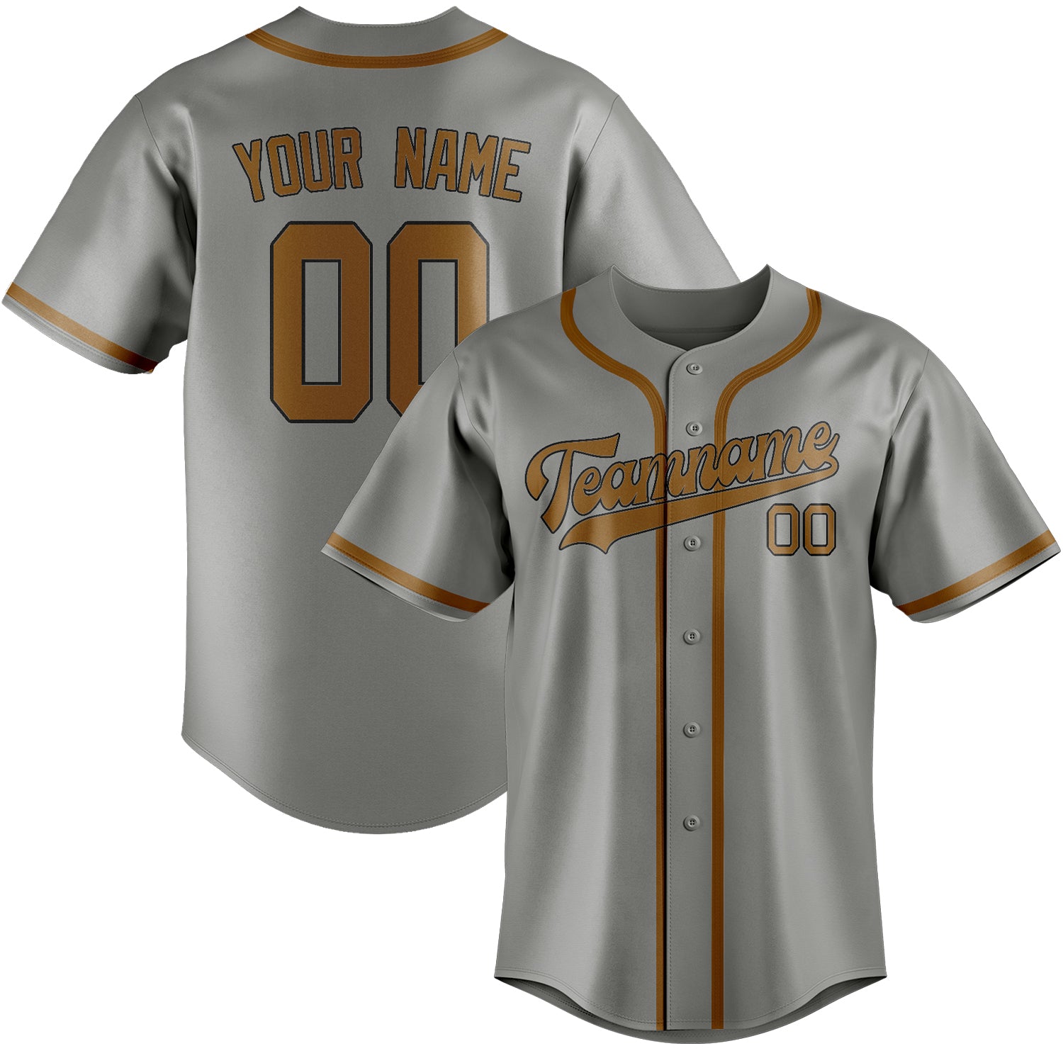 Benutzerdefiniertes Professionelles Grau Khaki Baseballtrikot