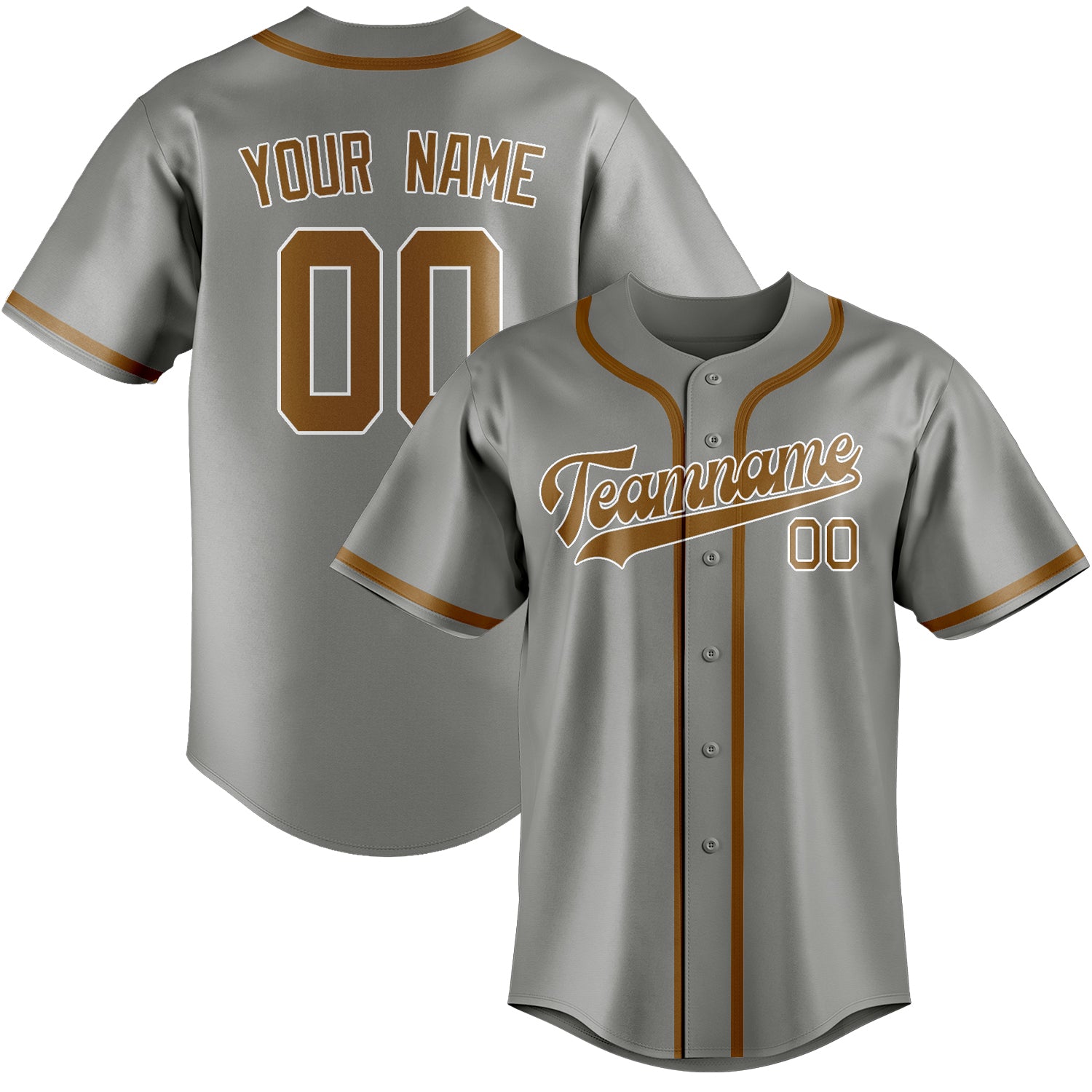Benutzerdefiniertes Professionelles Grau Khaki Baseballtrikot