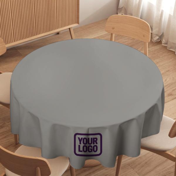 Maßgeschneidertes Grau Lila Runde Tischdecke