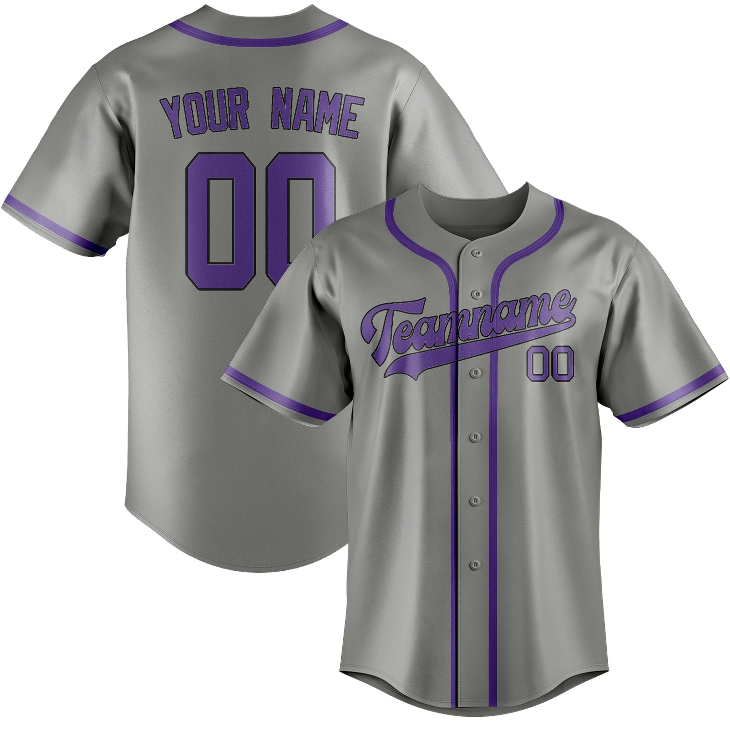Benutzerdefiniertes Professionelles Grau Lavendel Baseballtrikot