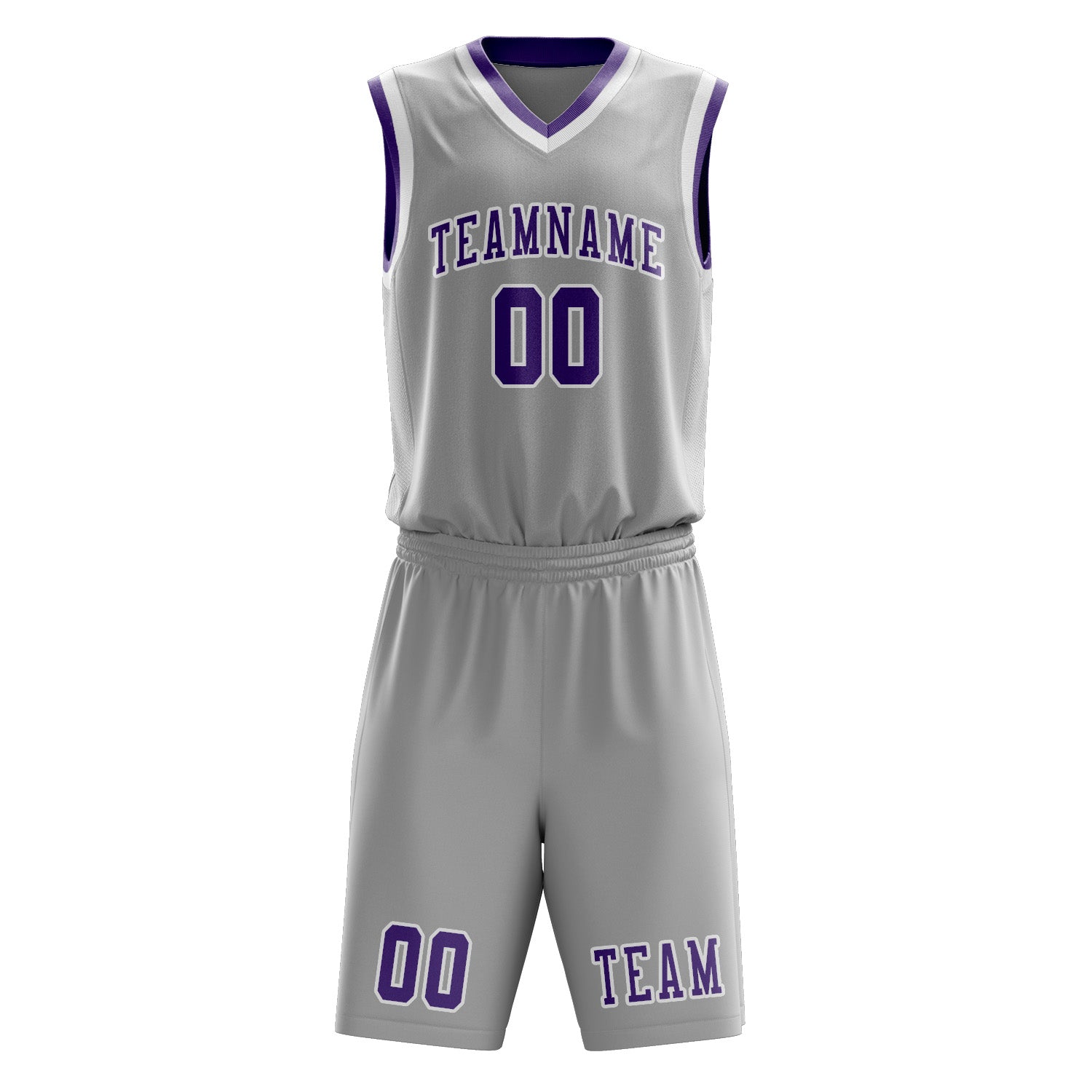 Benutzerdefiniertes Professionelles Grau Lavendel Basketballtrikot-Set