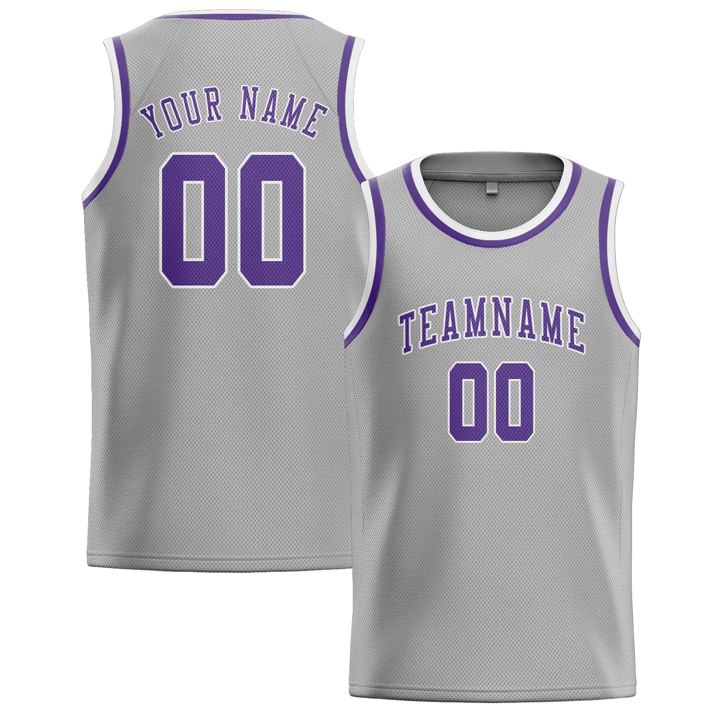 Benutzerdefiniertes Professionelles Grau Lavendel Basketballtrikot