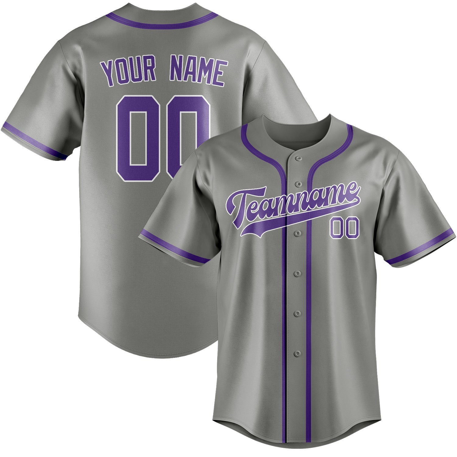 Benutzerdefiniertes Professionelles Grau Lavendel Baseballtrikot