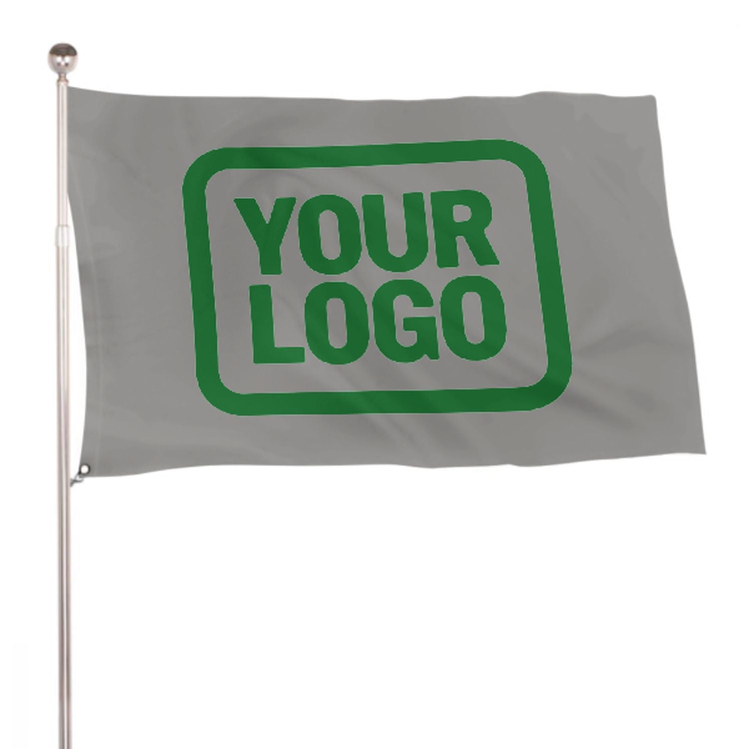 Maßgeschneidertes Grau Smaragdgrün Flagge