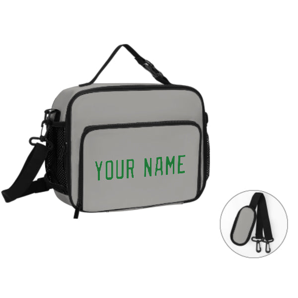 Maßgeschneidertes Grau Emerald Green Lunch-Tasche
