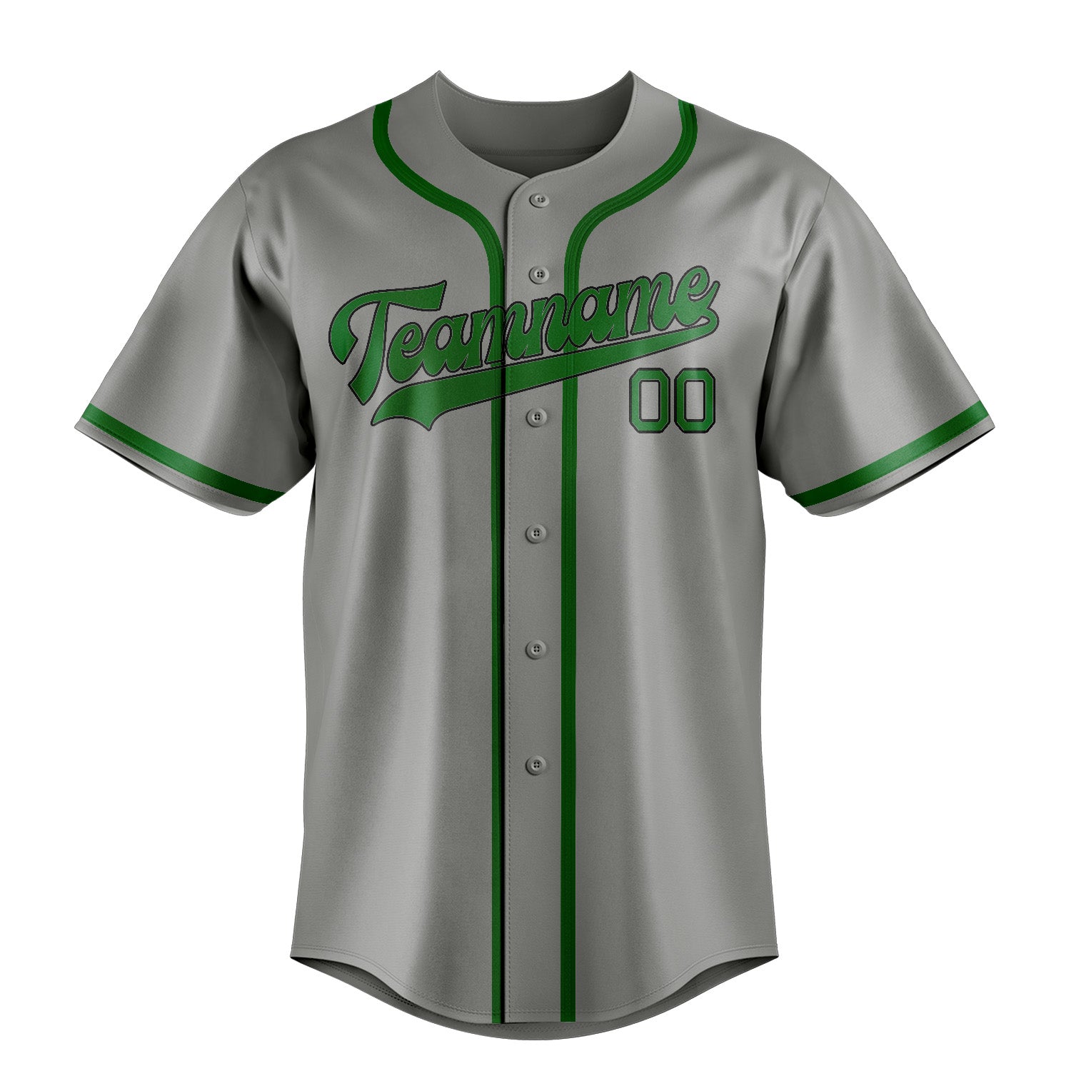 Benutzerdefiniertes Professionelles Grau Smaragdgrün Baseballtrikot