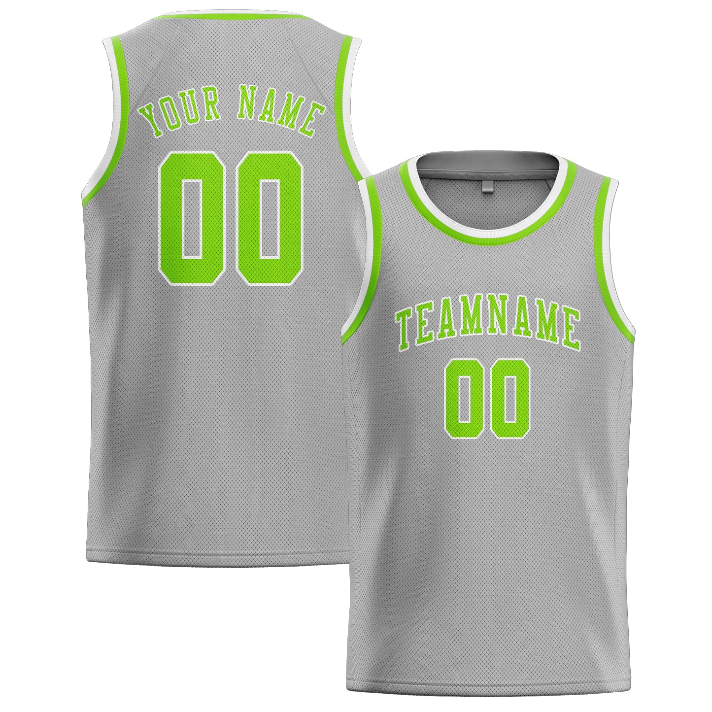Benutzerdefiniertes Professionelles Grau Smaragdgrün Basketballtrikot