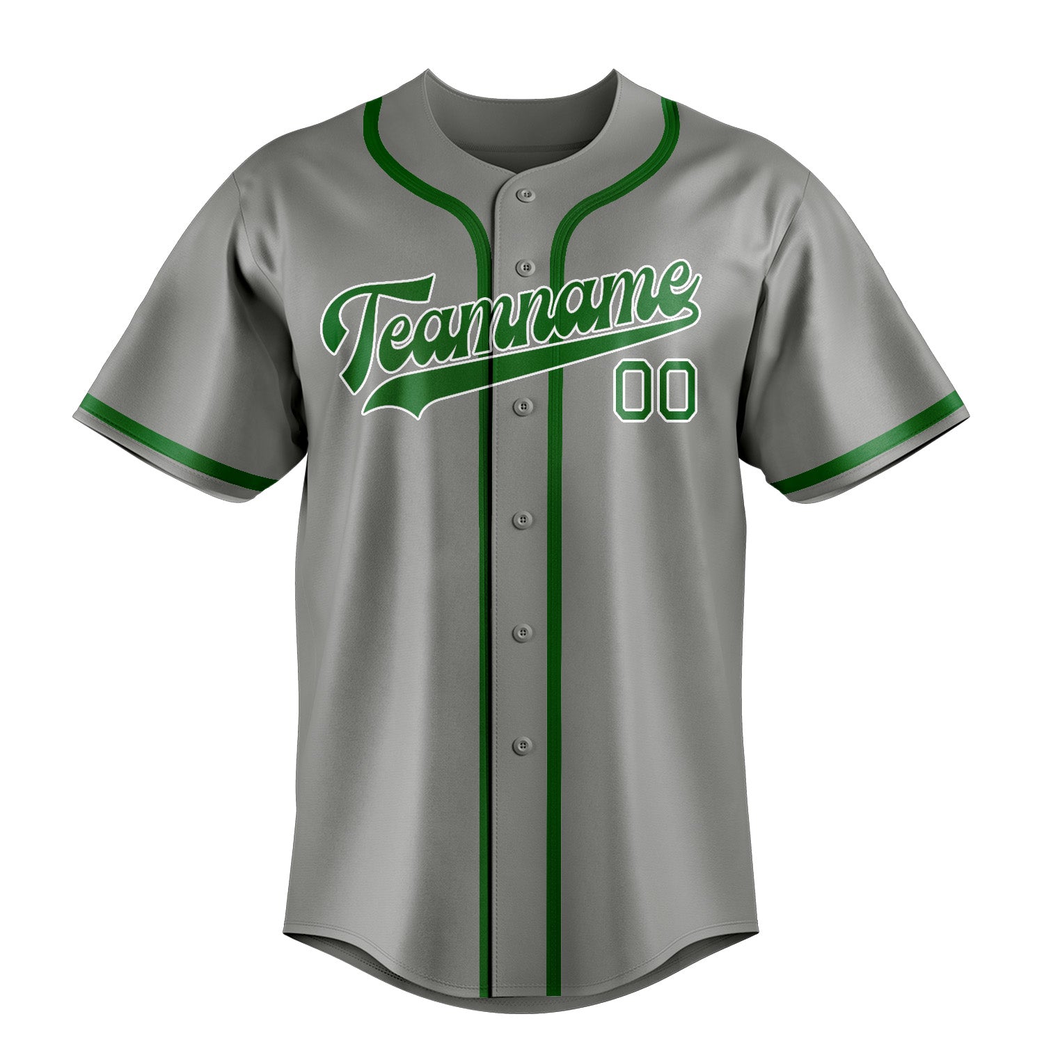 Benutzerdefiniertes Professionelles Grau Smaragdgrün Baseballtrikot