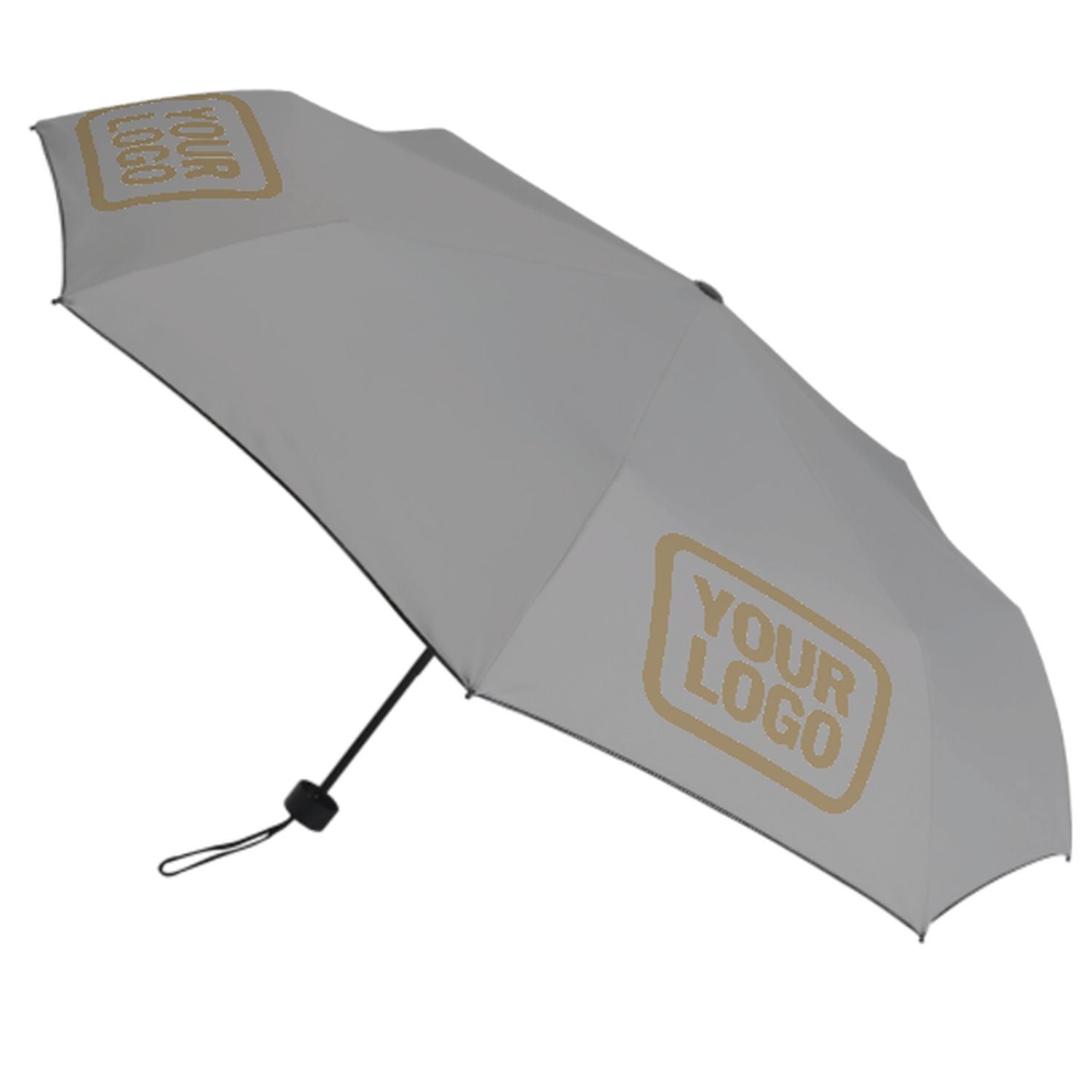 Maßgeschneidertes Grau Hellkhaki Automatik-Regenschirm