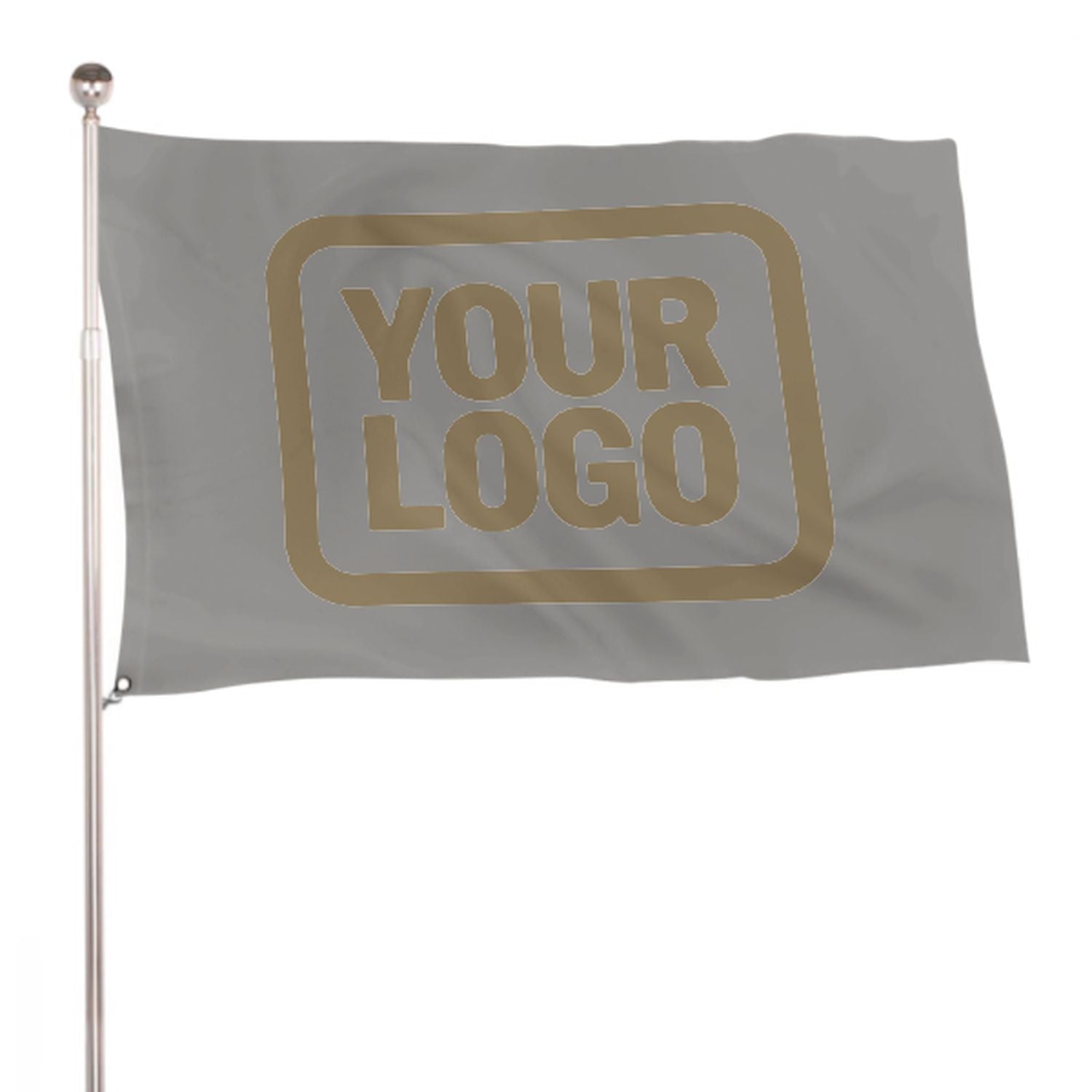 Maßgeschneidertes Grau Hellkhaki Flagge