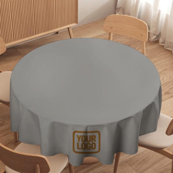 Maßgeschneidertes Grau Khaki Runde Tischdecke