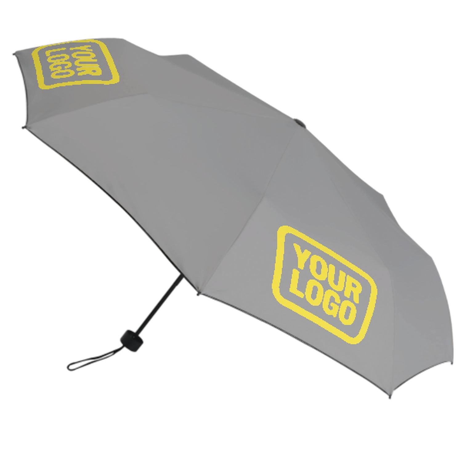 Maßgeschneidertes Grau Blassgelb Automatik-Regenschirm