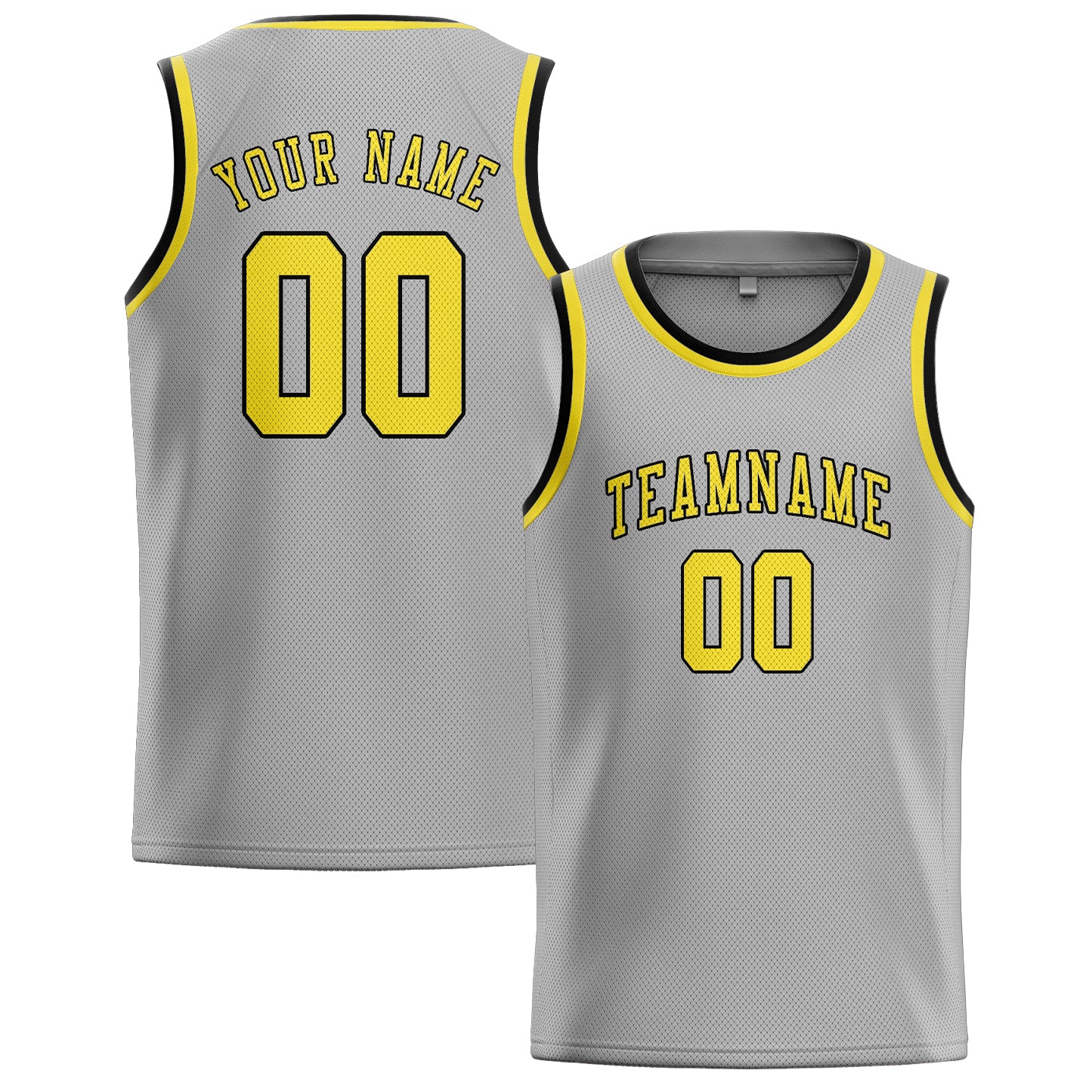 Benutzerdefiniertes Professionelles Grau Blassgelb Basketballtrikot
