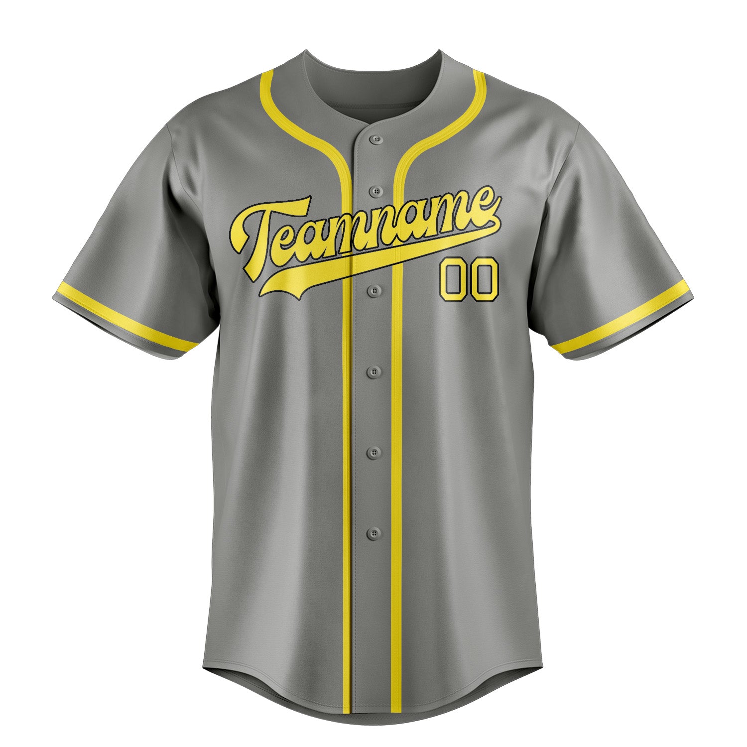 Benutzerdefiniertes Professionelles Grau Blassgelb Baseballtrikot