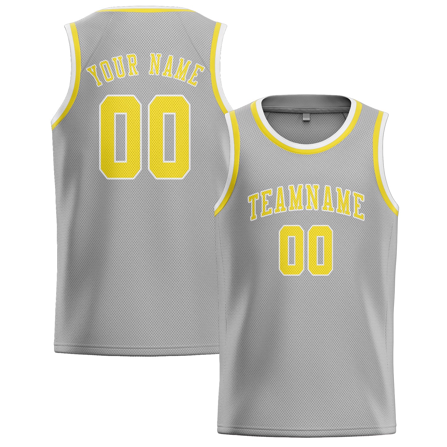 Benutzerdefiniertes Professionelles Grau Blassgelb Basketballtrikot