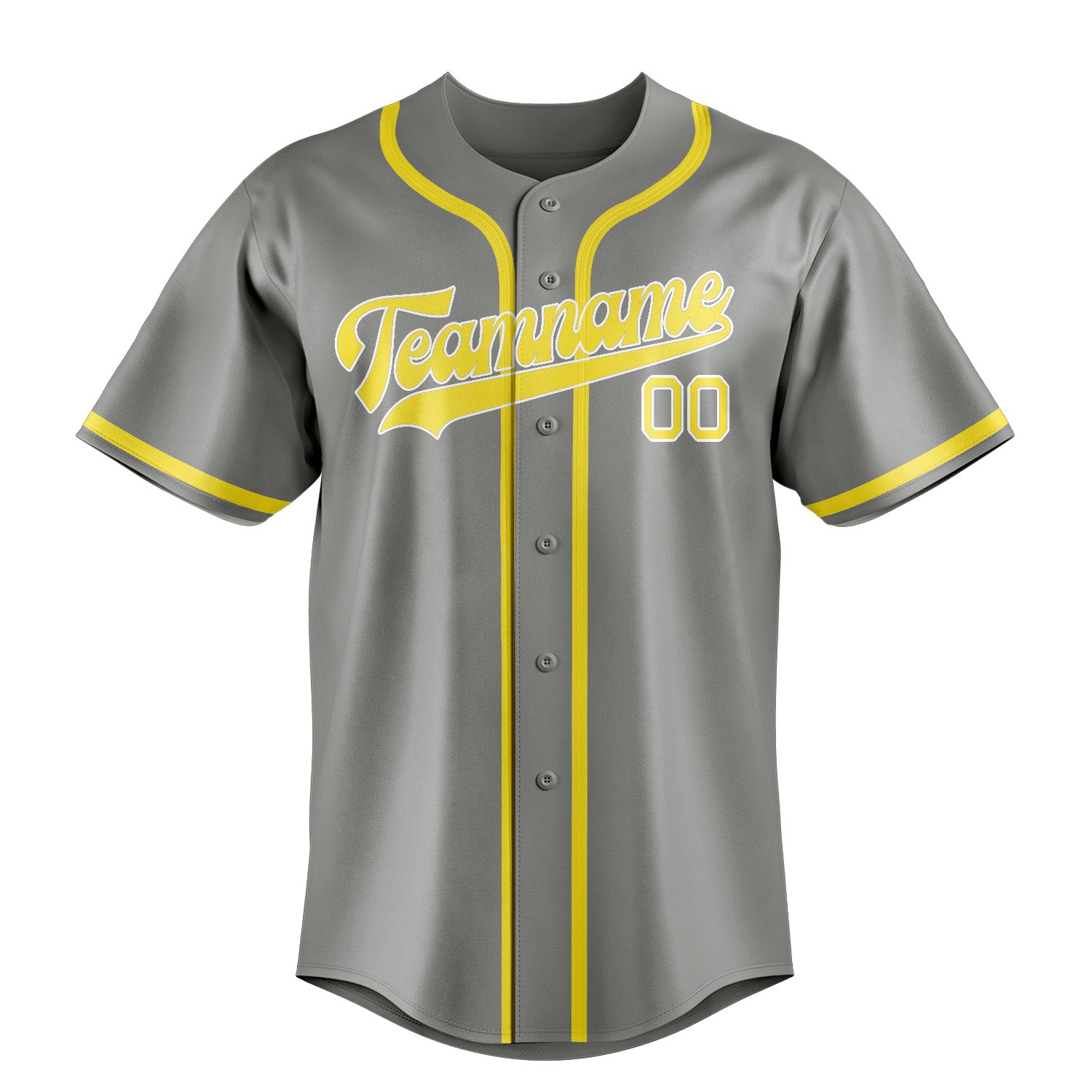 Benutzerdefiniertes Professionelles Grau Blassgelb Baseballtrikot