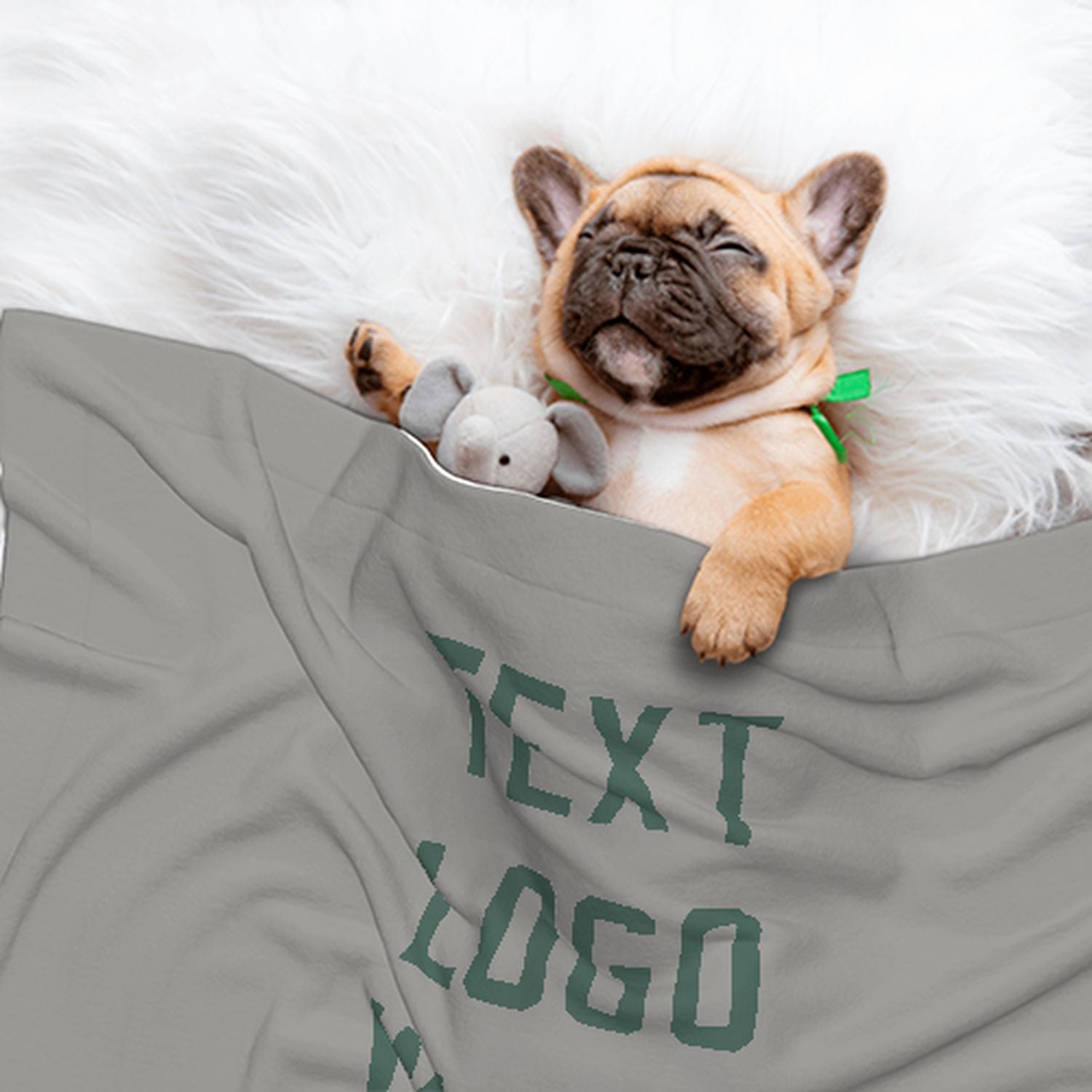 Coperta per animali domestici grigio-verde acqua realizzata su misura