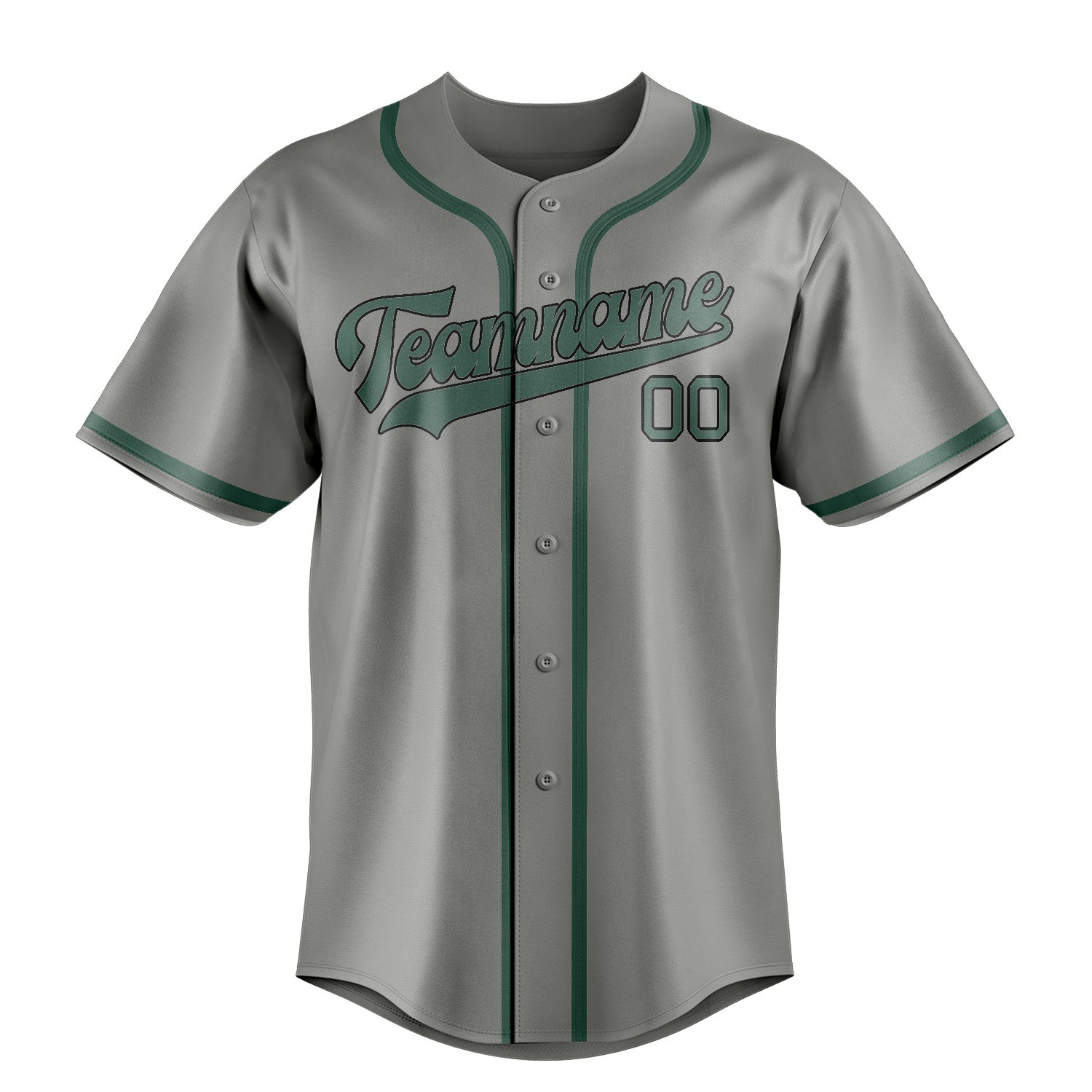 Benutzerdefiniertes Professionelles Grau Blaugrün Baseballtrikot