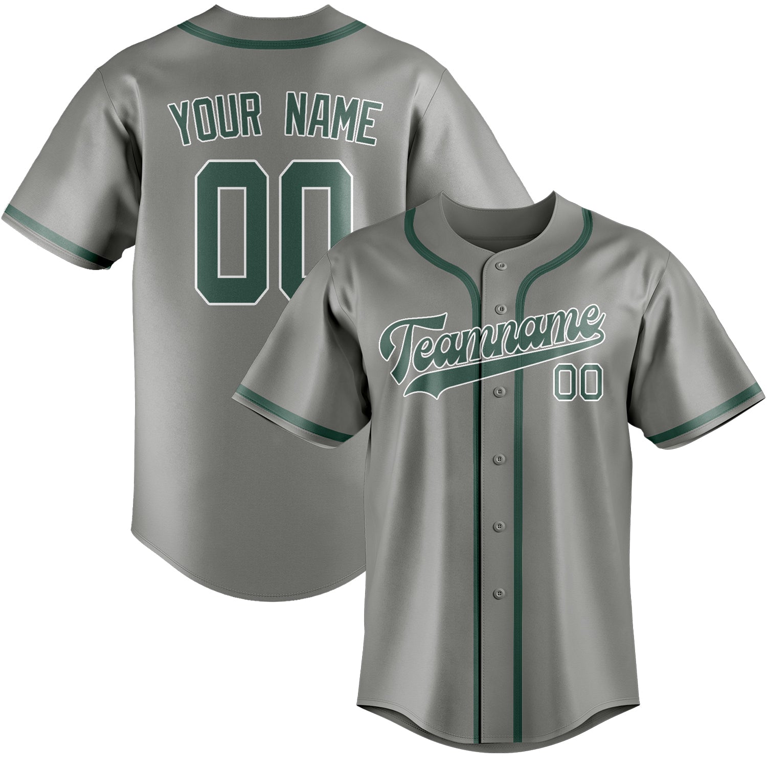 Benutzerdefiniertes Professionelles Grau Blaugrün Baseballtrikot