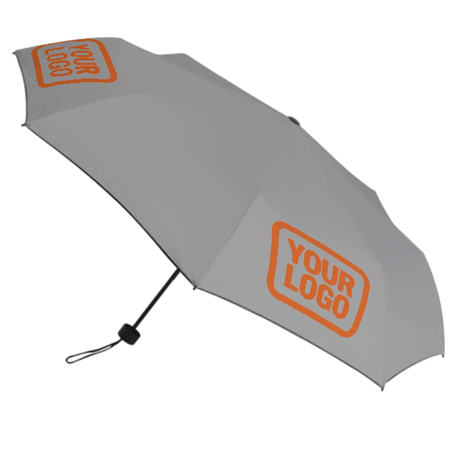 Maßgeschneidertes Grau Orange Automatik-Regenschirm