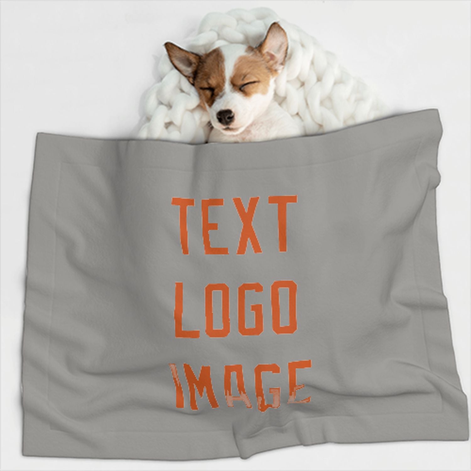 Coperta personalizzata per animali domestici grigio-arancione