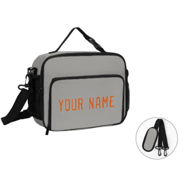 Maßgeschneidertes Grau Orange Lunch-Tasche