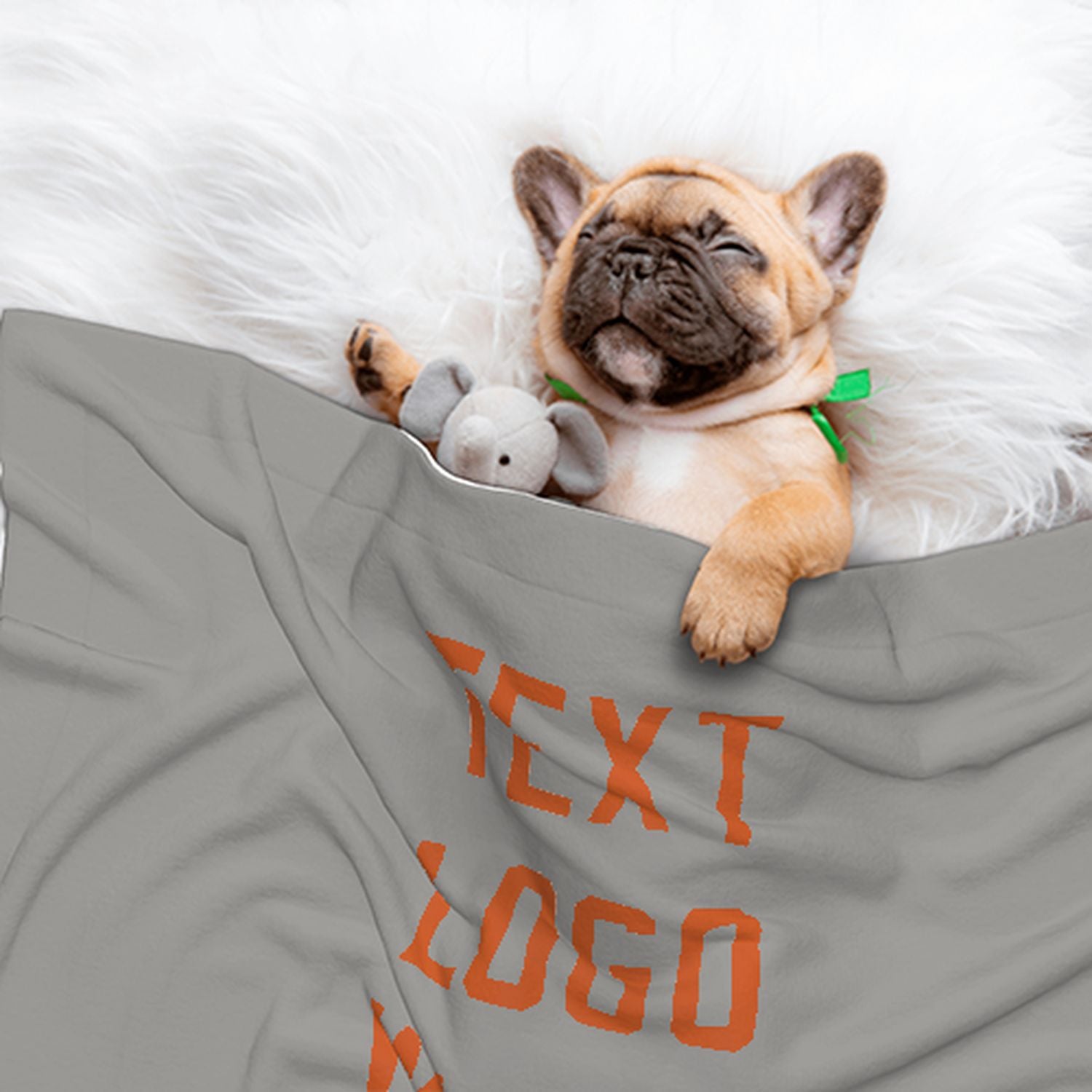 Coperta personalizzata per animali domestici grigio-arancione