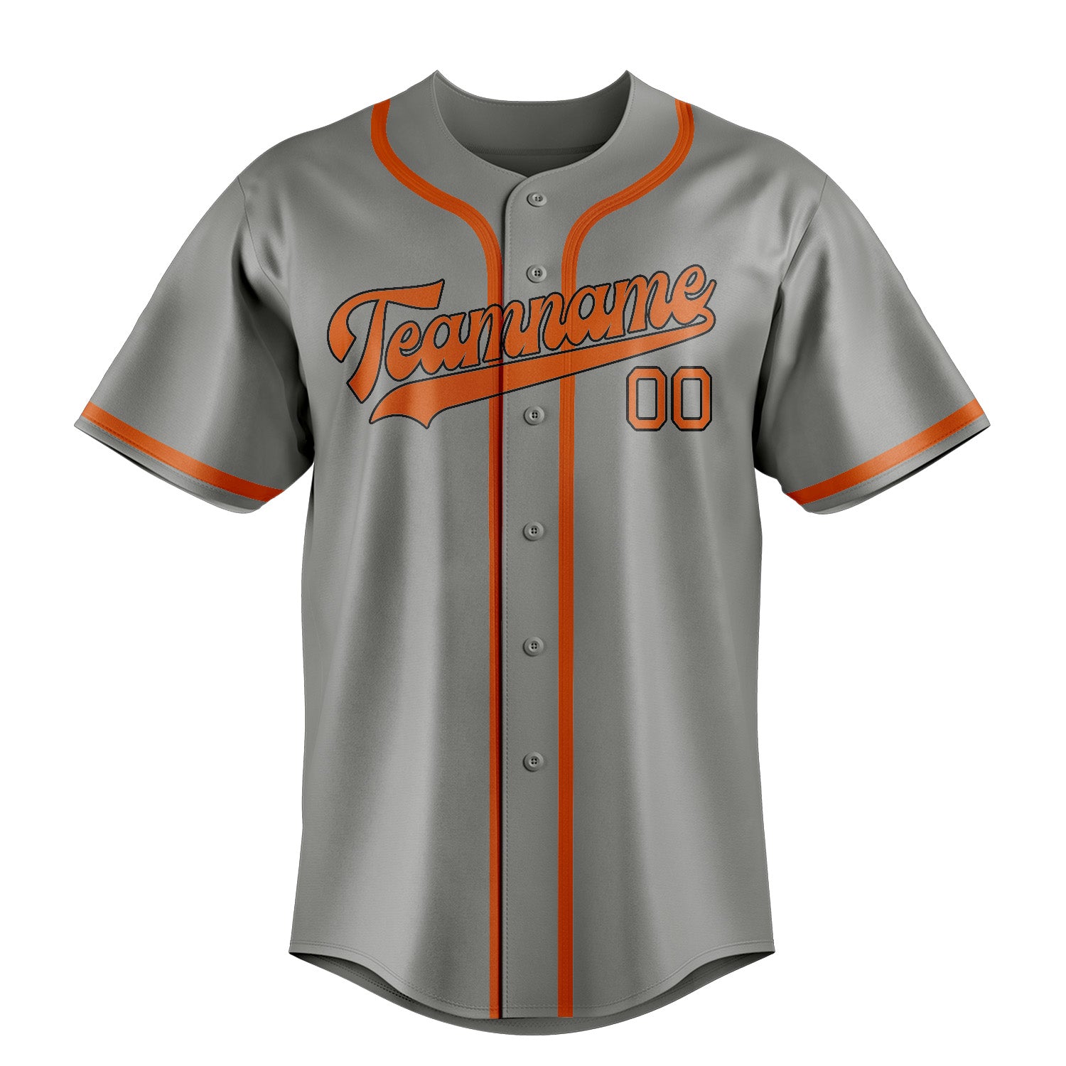 Benutzerdefiniertes Professionelles Grau Orange Baseballtrikot