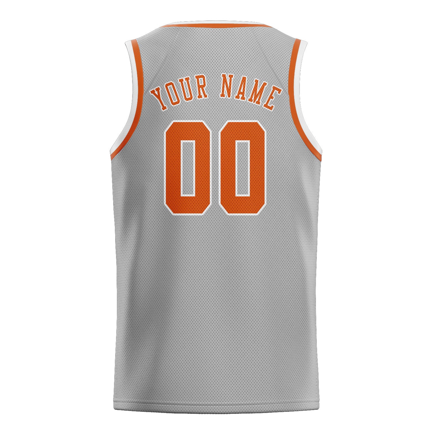 Benutzerdefiniertes Professionelles Grau Orange Basketballtrikot