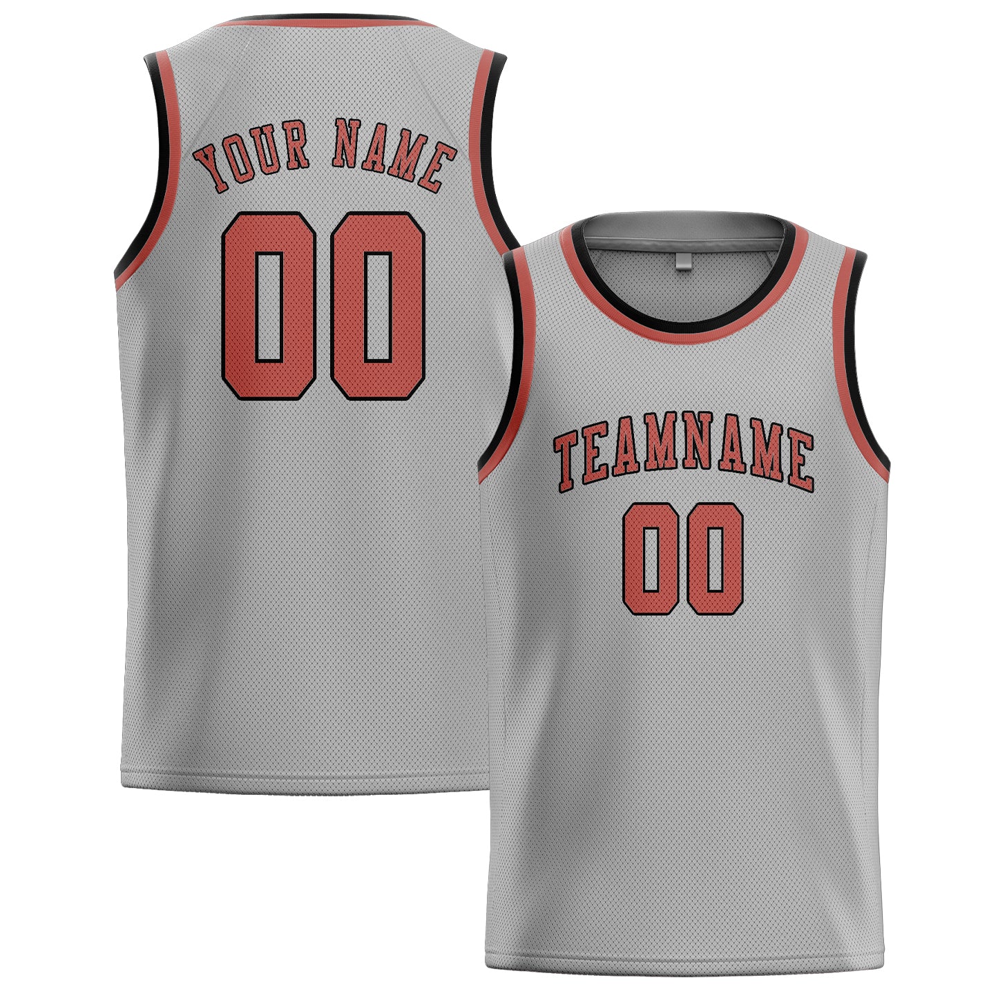 Benutzerdefiniertes Professionelles Grau Kupferrose Basketballtrikot