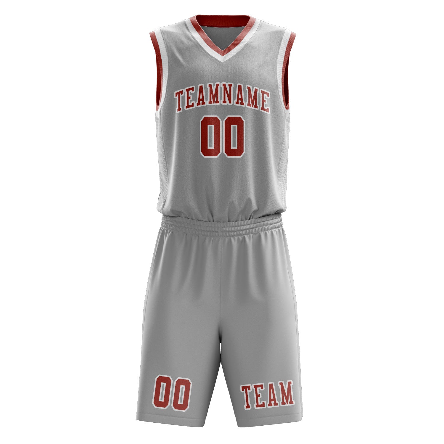 Benutzerdefiniertes Professionelles Grau Kupferrose Basketballtrikot-Set